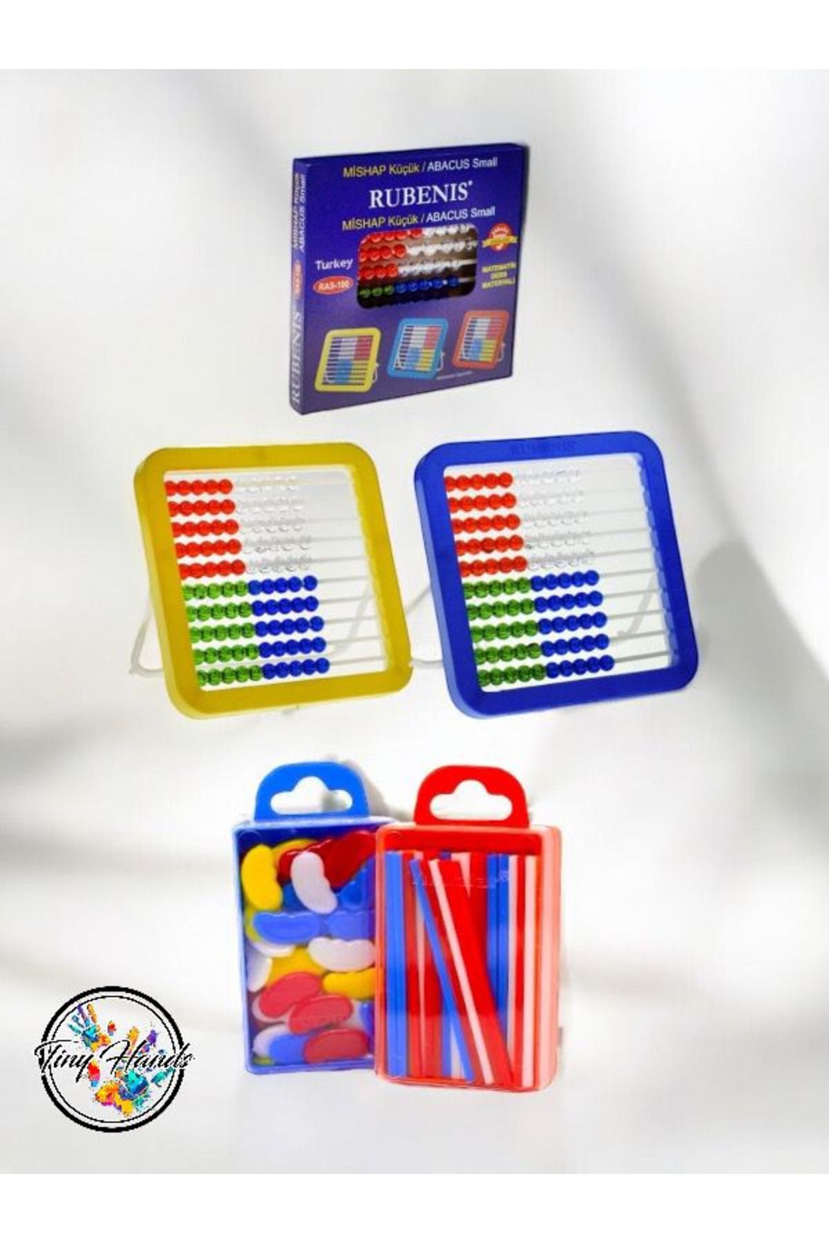 tiny hands-Primary School Abacus Counting Set: 3 Packs + Counting Sticks and Beans 5