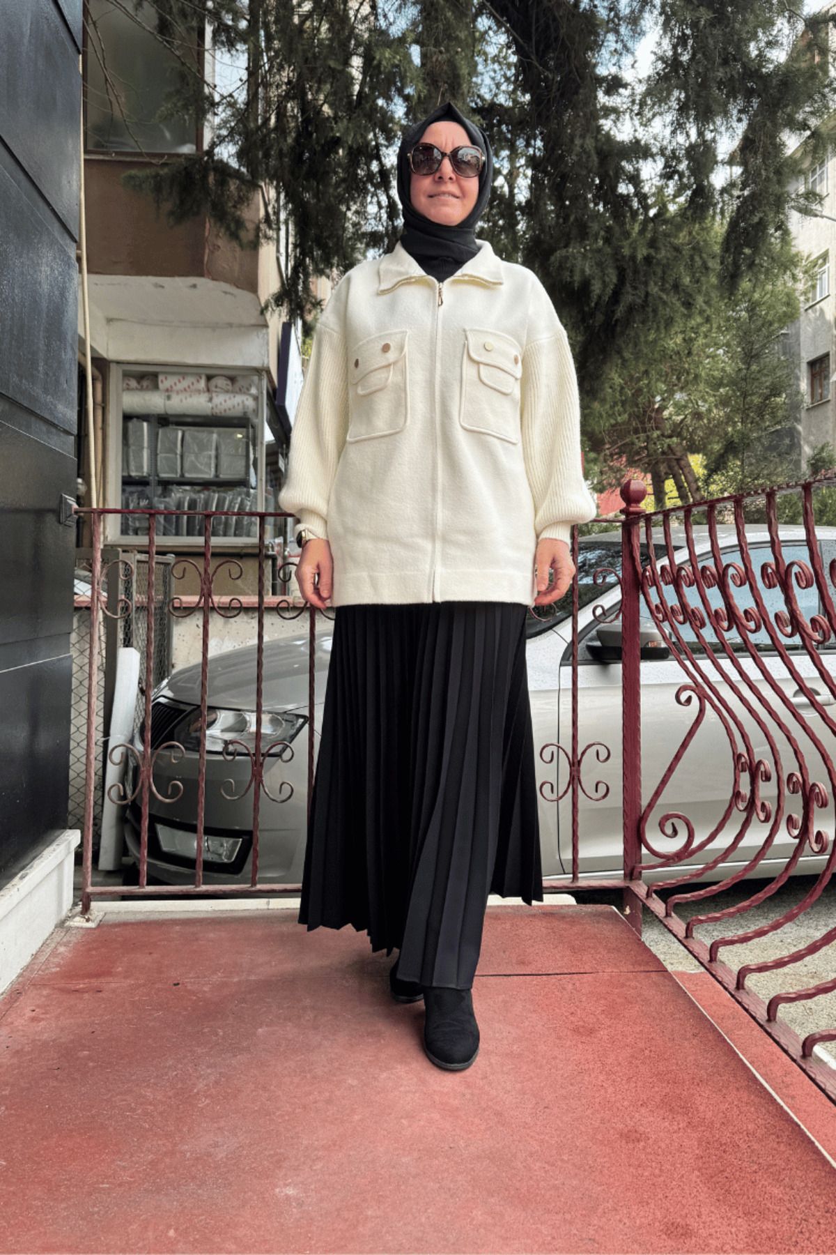 Ghisa-Ecru Coat - 5Kgskbn 231247   Model 1