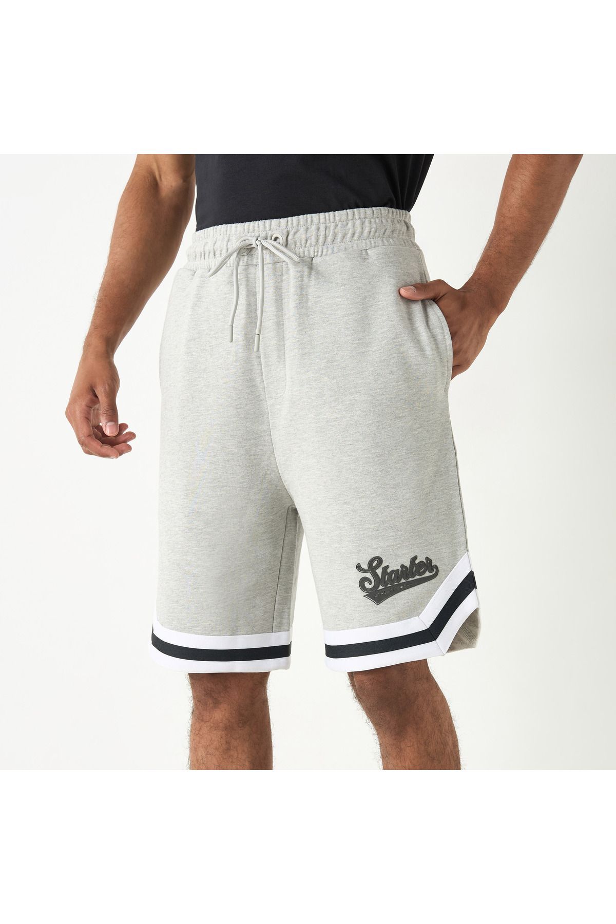 Starter-Logo Print Shorts with Pockets and Drawstring Closure 1