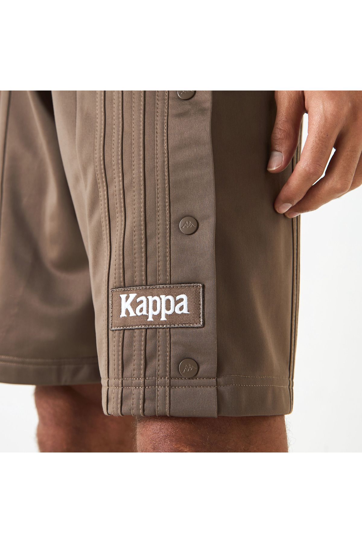 Kappa-Logo Applique Shorts with Drawstring Closure and Button Detail 4