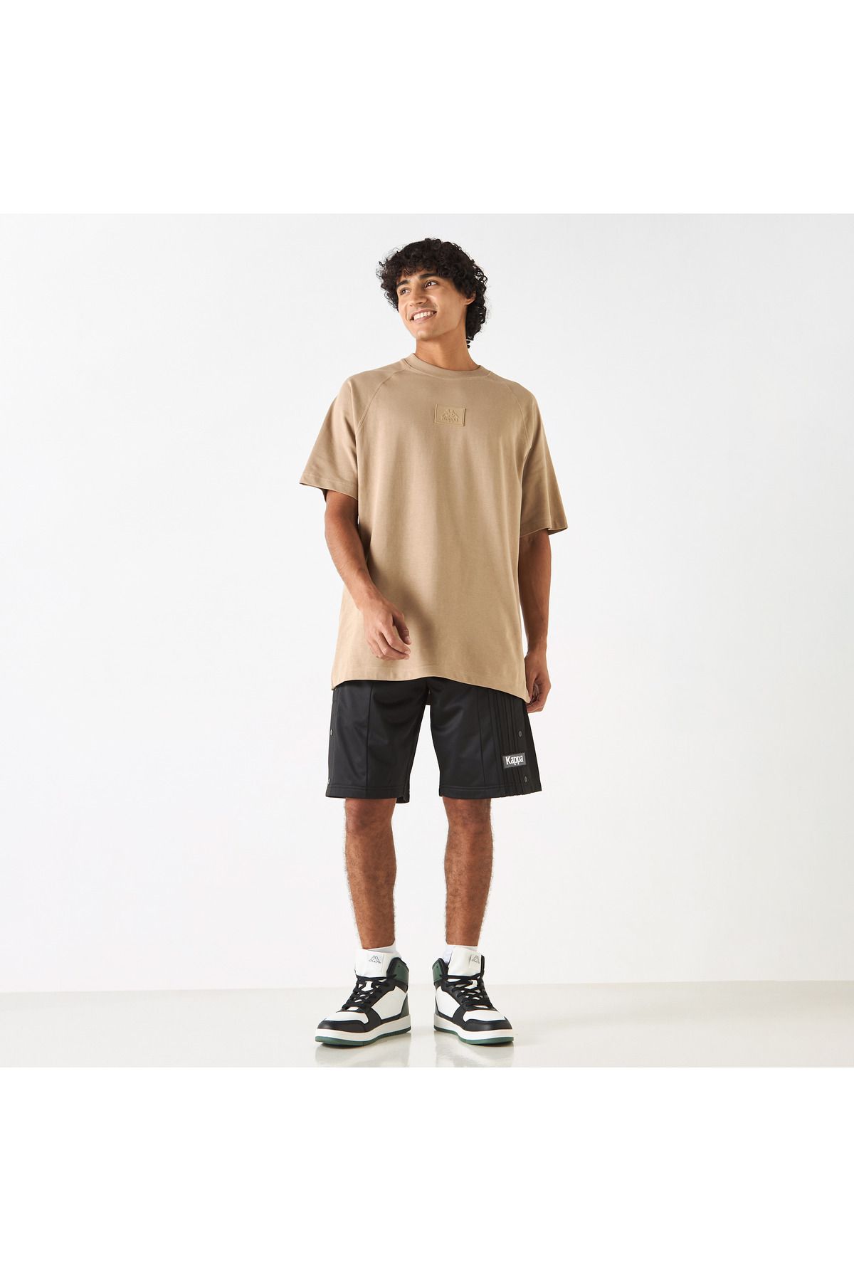 Kappa-Logo Applique Shorts with Drawstring Closure and Button Detail 2