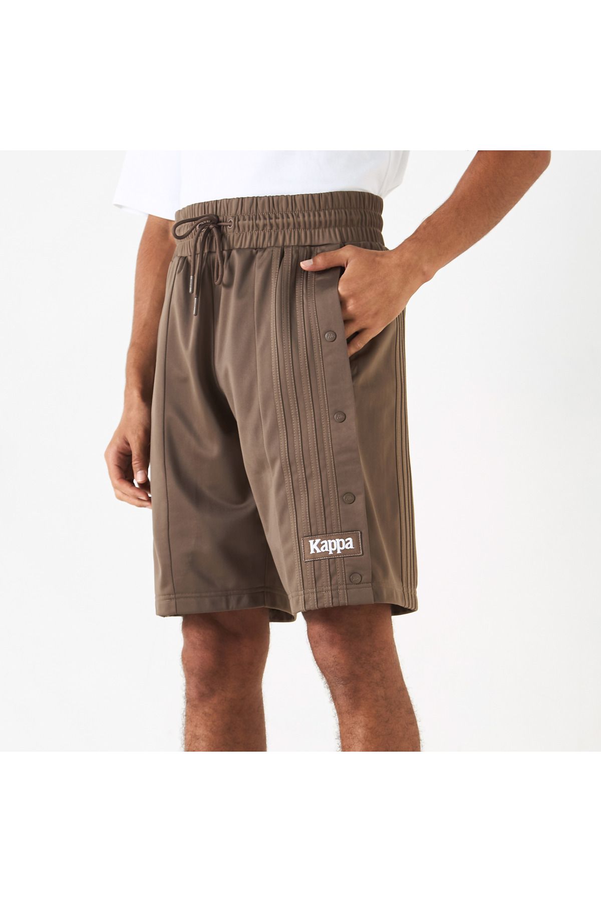 Kappa-Logo Applique Shorts with Drawstring Closure and Button Detail 1