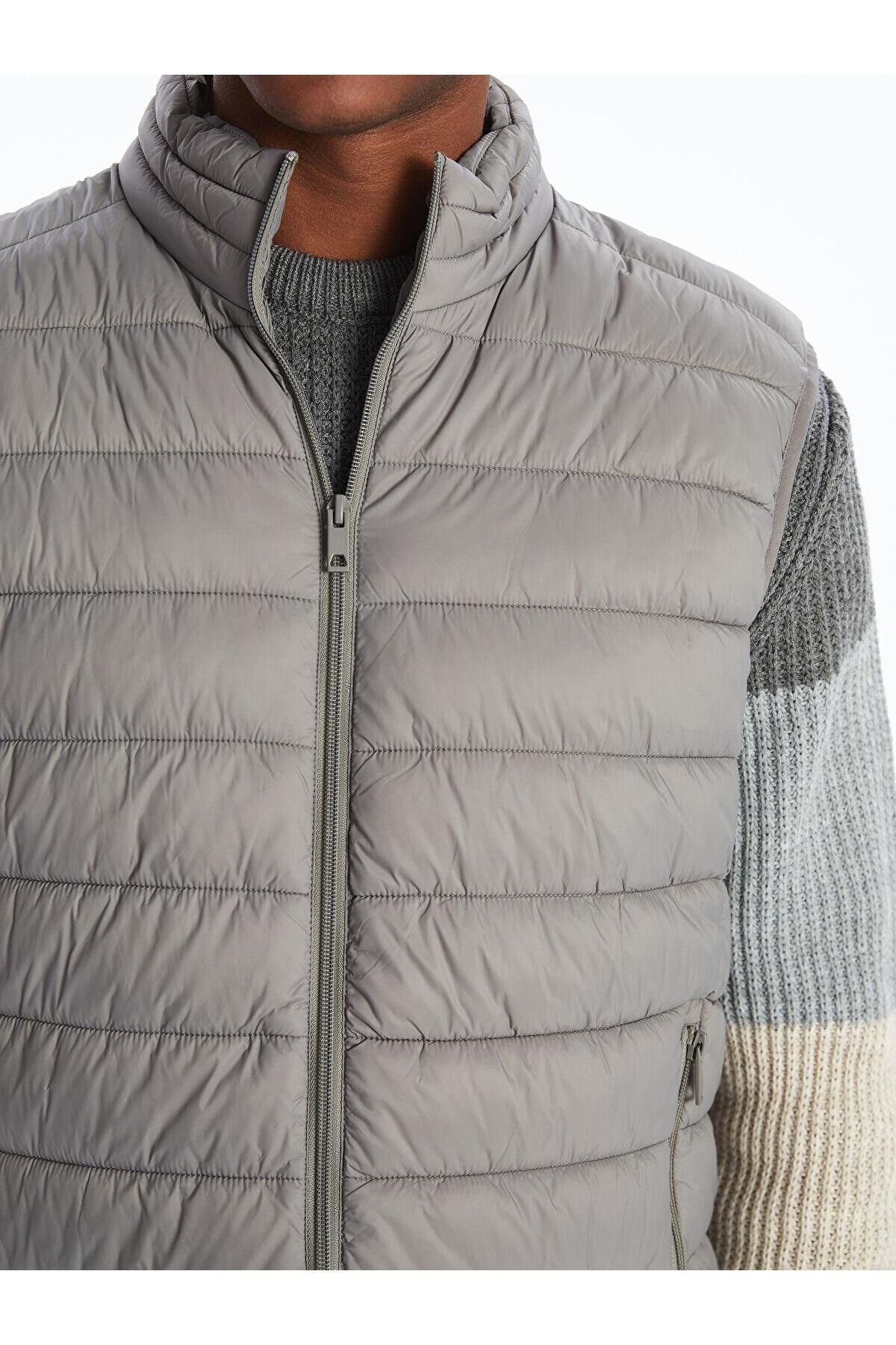 LC Waikiki-Southblue Standard Mold Stand Collar Men's Inflatable Vest 4