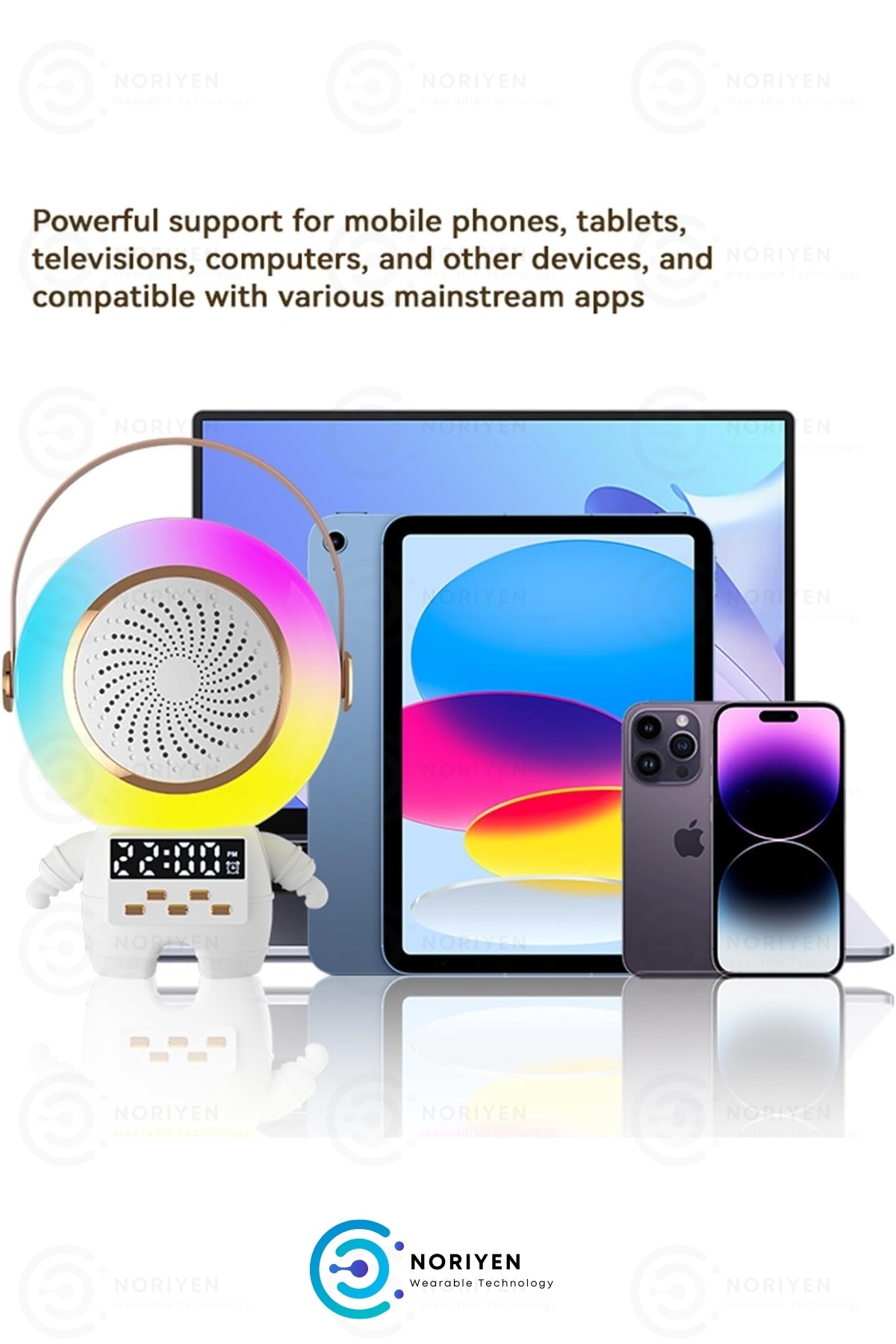 Çift Mikrofonlu Parti Karaoke Seti RGB LED Işıklı Şarjlı Bluetooth Kablosuz Hoparlör Ses Sistemi