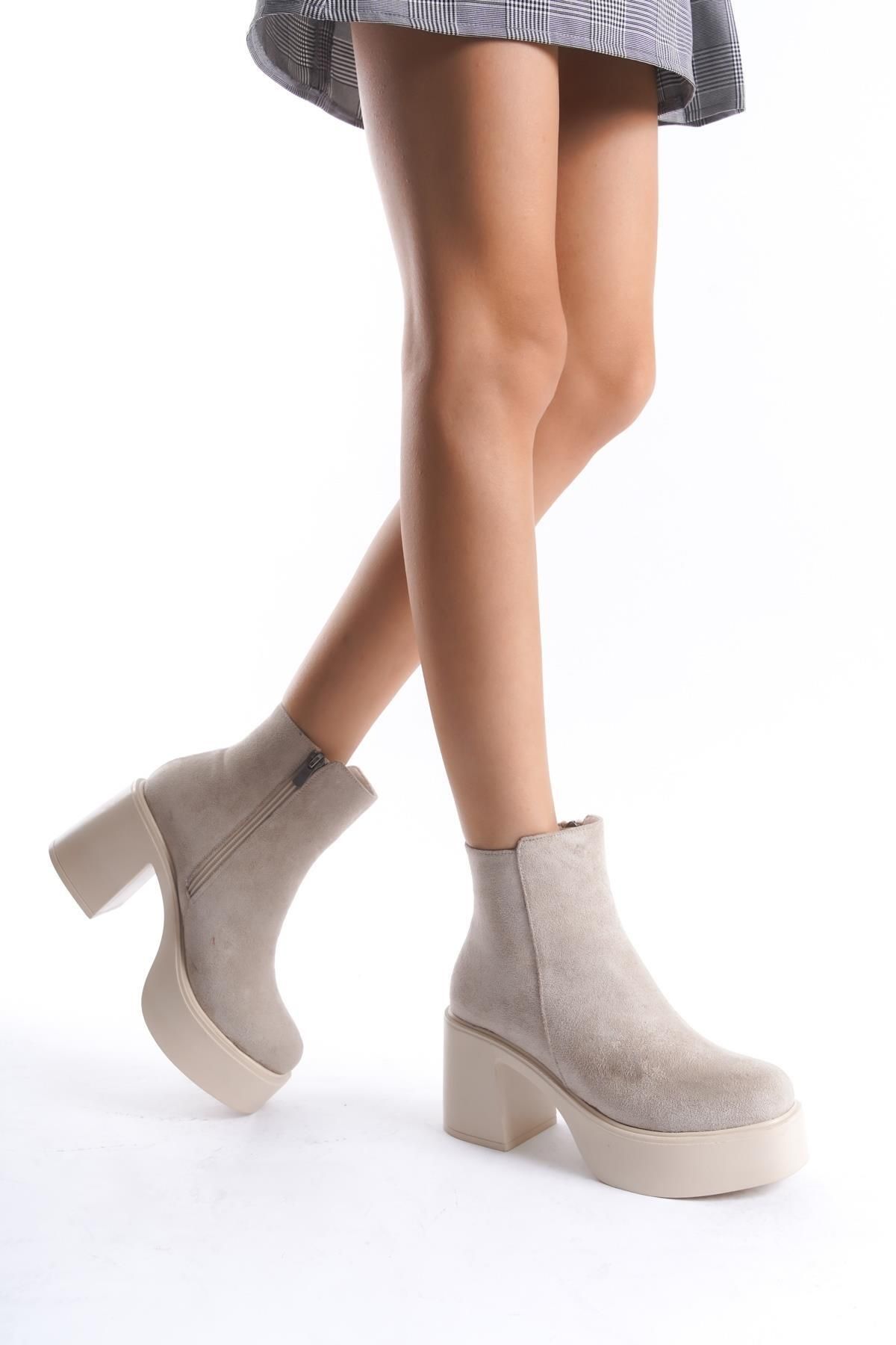 Modabuymus-Hancez Ten Suede High Thick Platform Heeled Boots 3