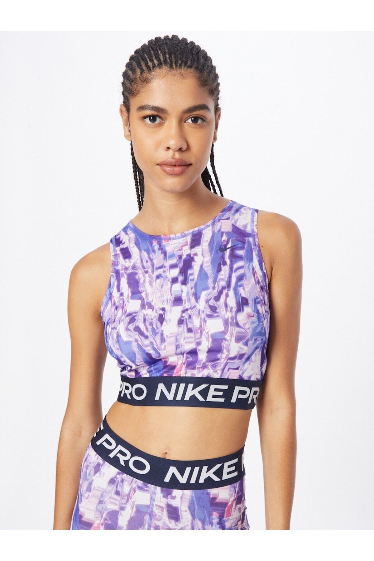 Nike-Pro Dri-Fit All-Over Print Training Purple Women's Tank Top 1