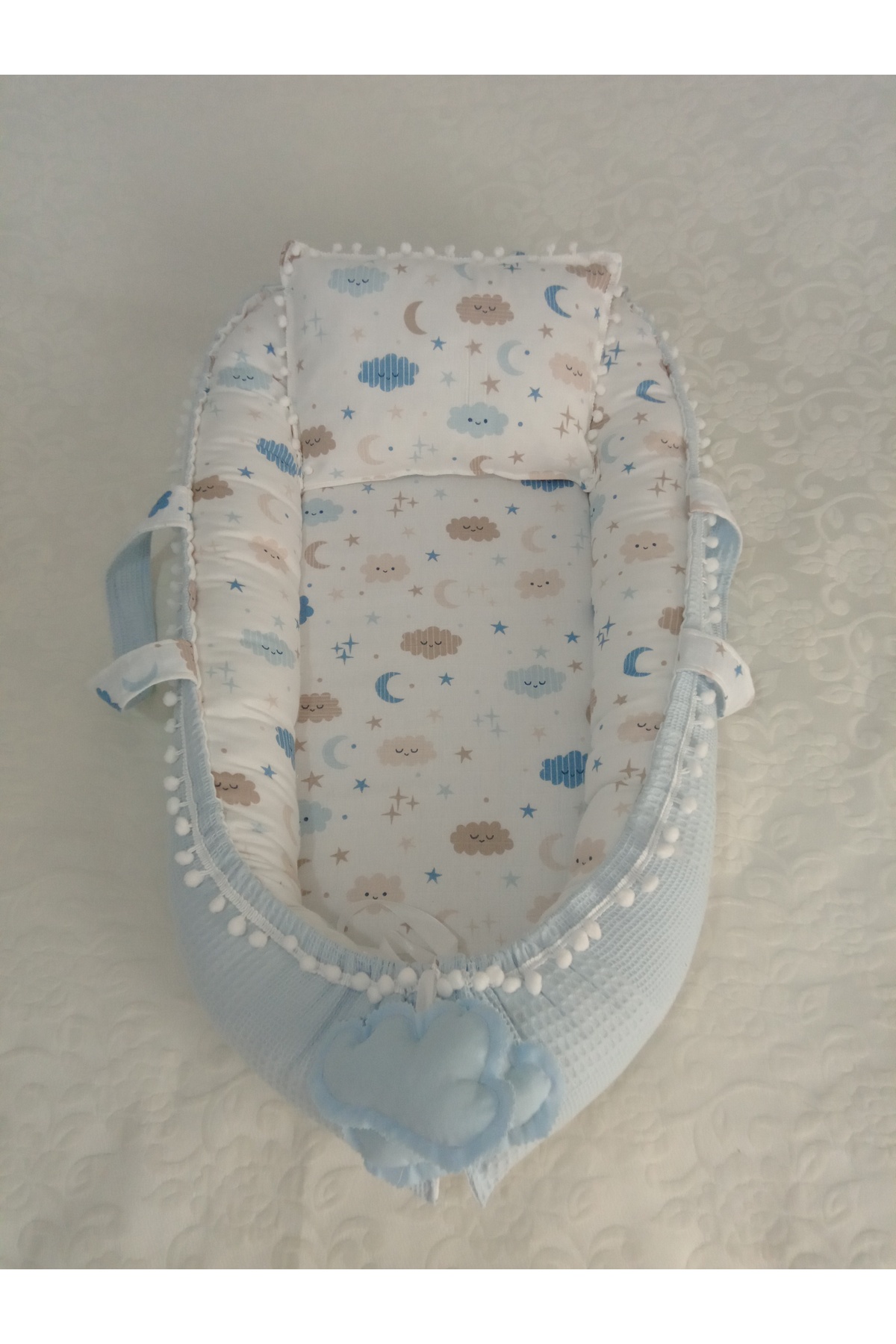 Wenaris babynest ve yastık,puset örtüsü,puset minderi,çantalı altaçma ve yastı,battaniye emzirme yastığı fotoğrafı 4 (önizleme)