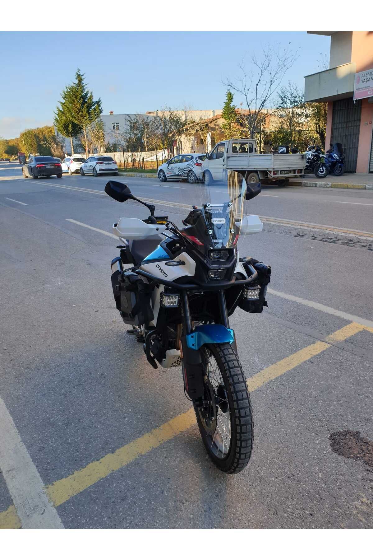 CF MOTO 450 MT Siperlik Ön Cam 2025 Model 55cm Şeffaf Renkli 4mm UZUN CAM
