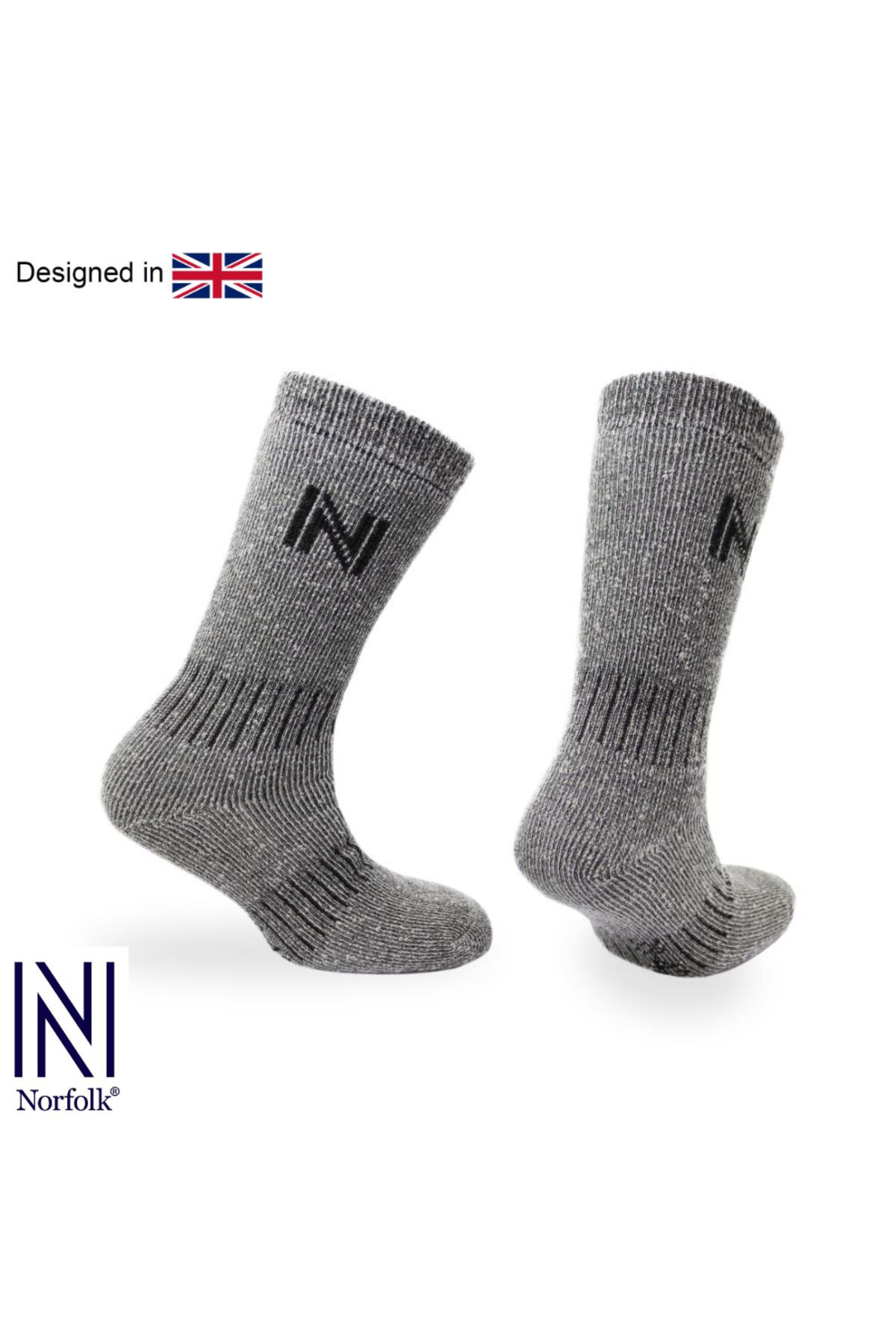 جوراب‌های NORFOLK Nordique Merino Wool Full Cushioned Thermal Outdoor Grey