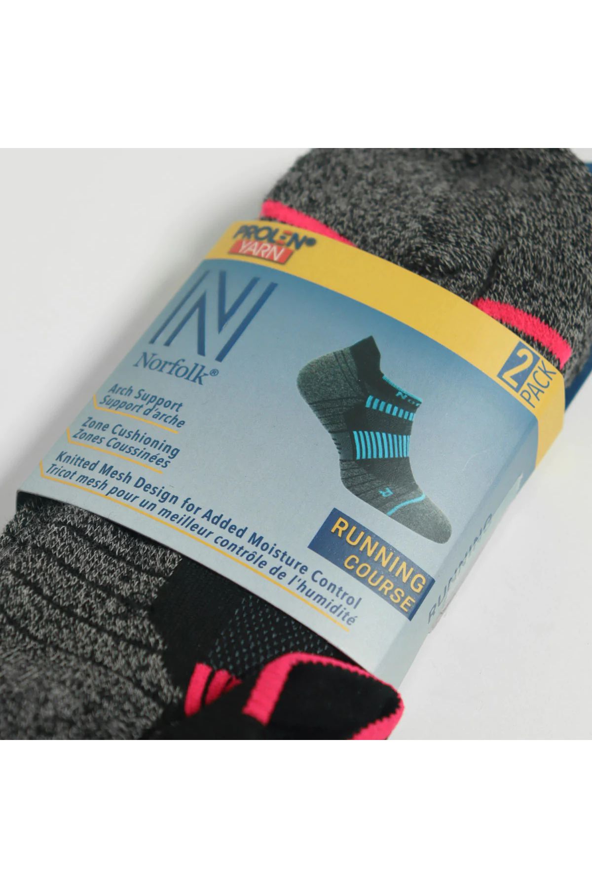 NORFOLK-Lynx Short Cut Walking and Running Socks 2 Pack Pink/Turquoise 3