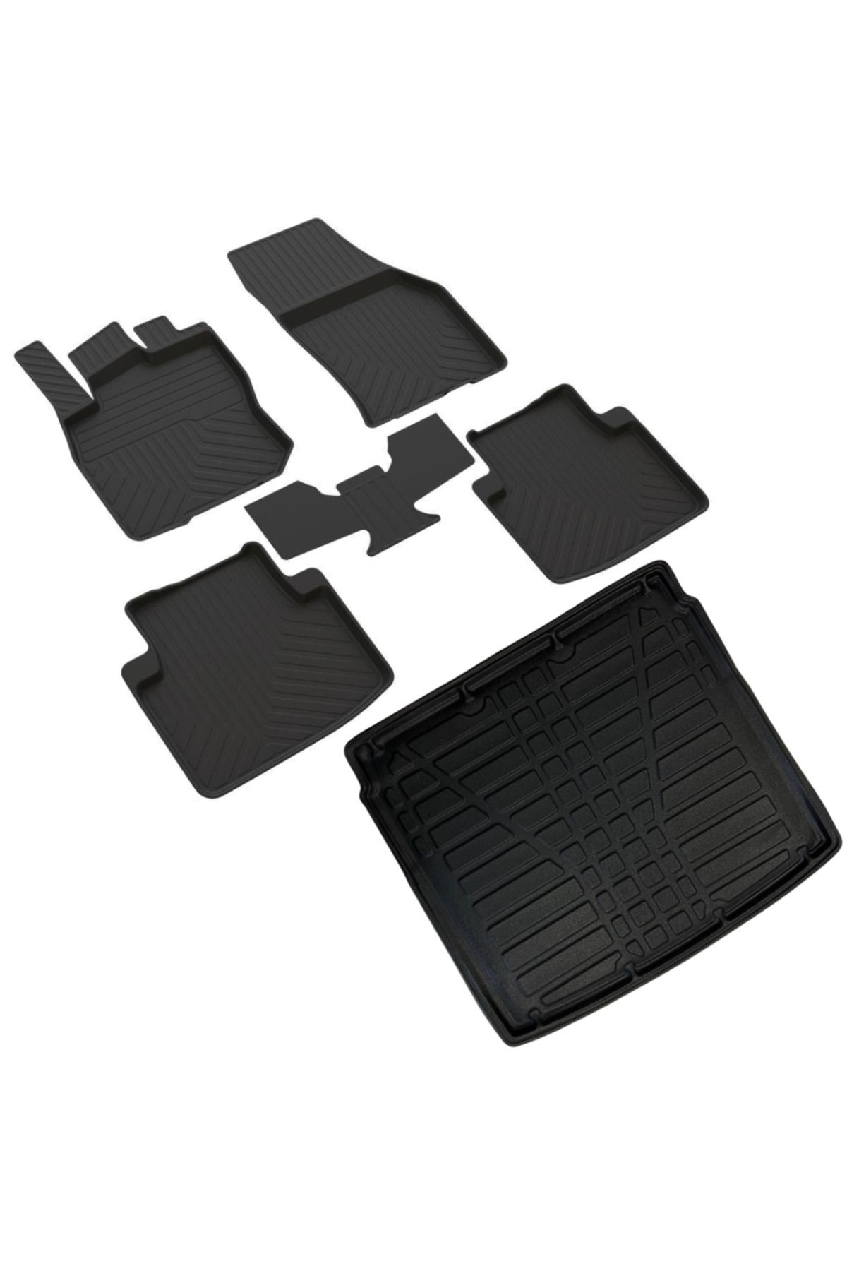 ferrous autoaccessories Skoda Kodiaq Ferrous 4D Havuzlu Kauçuk Paspas ve ALT 3D Bagaj Havuzu 2024 ve Üstü