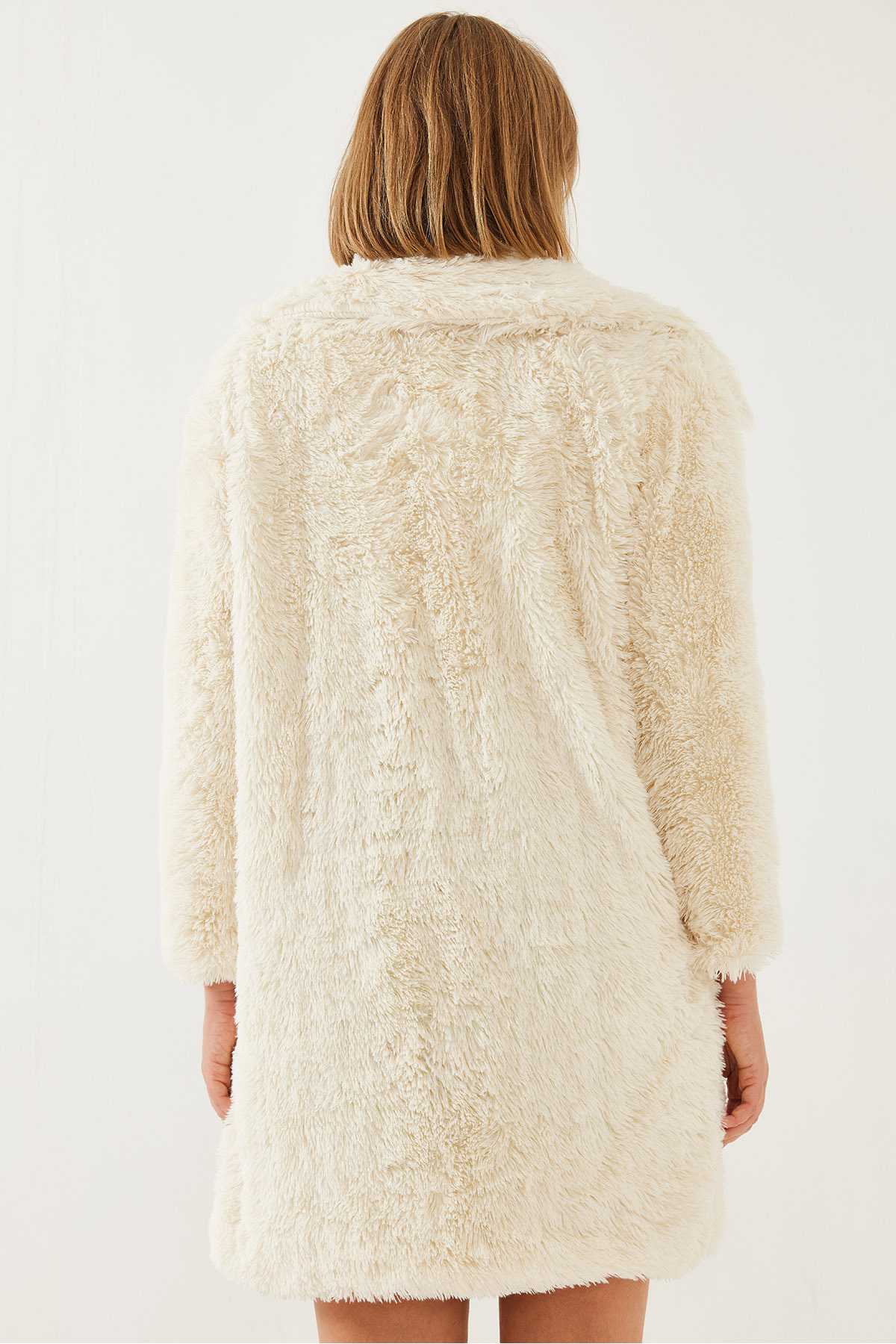 Bianco Lucci  Kadın Düğme Detaylı Peluş Kaban 2480 60351114 - Görsel 6