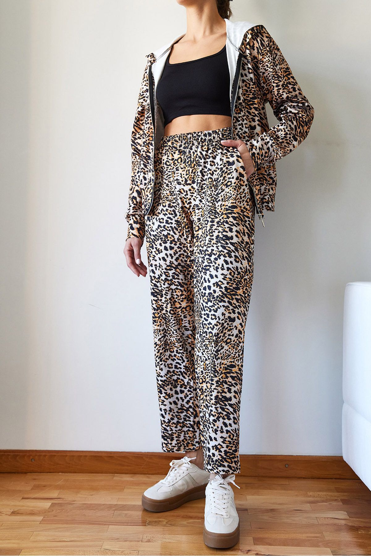 Bianco Lucci-Leopard Patterned Top and Bottom Set Mbms048 60501048 3
