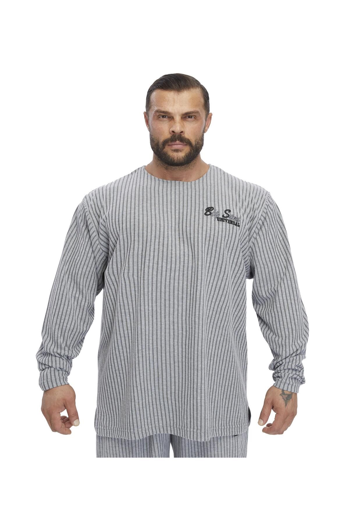 Big Sam-Men's Oversize Striped Sweatshirt Big Sam 4740 1