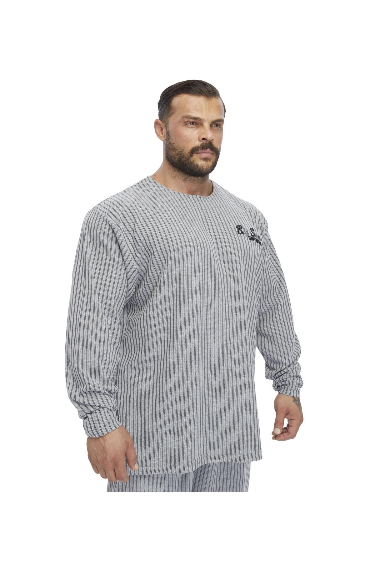 Big Sam-Men's Oversize Striped Sweatshirt Big Sam 4740 5