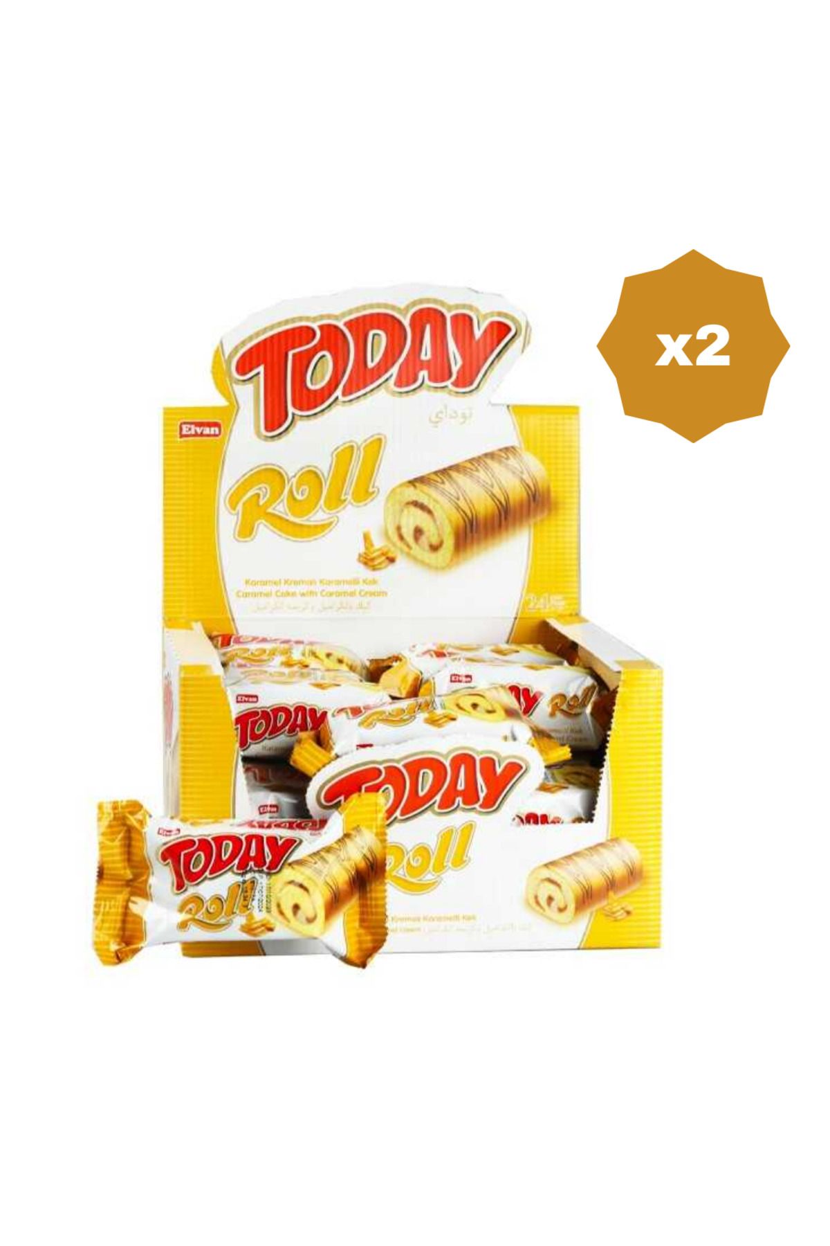 Elvan TODAY SWİSS ROLL KARAMEL KREMALI KEK 35 GR 24'LÜ - (2 PAKET)