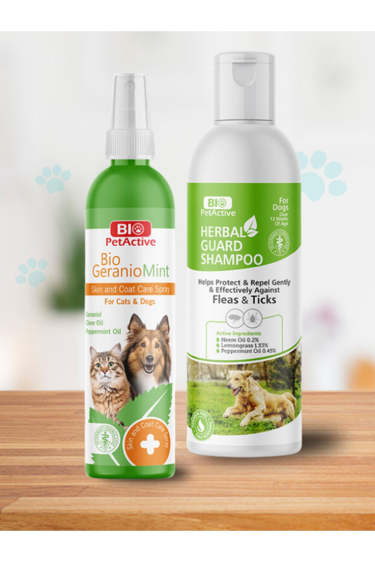 Bio PetActive Genvet - Bio PetActive GeranioMint ve Bio PetActive Herbal Guard Şampuan