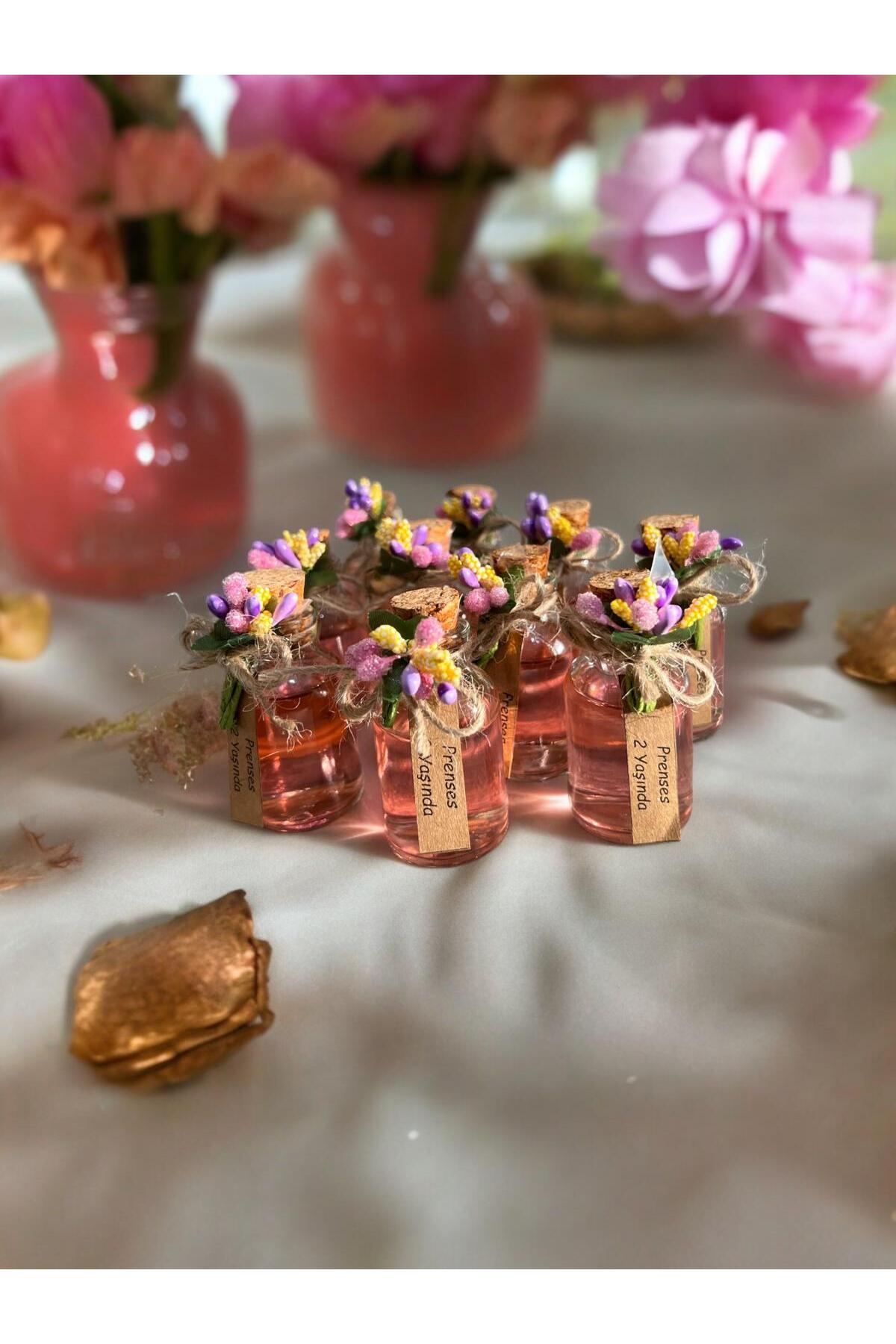 aralmini 20 Adet Şık Etiketli Pembe Hediyelik Kolonya Şişesi, Cam Şişe Kolonya, Söz , Doğum Günü Hediyeliği fotoğrafı 3 (önizleme)