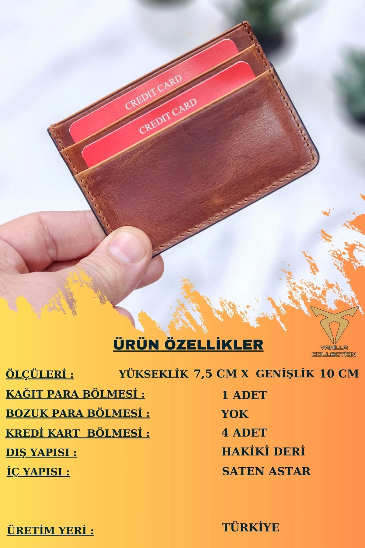 کارت دار مردانه و زنانه چرمی اصلی مقدس SUPER INCE یونیسکس مدل قهوه ای دیوانه VANİLLA COLLECTİON