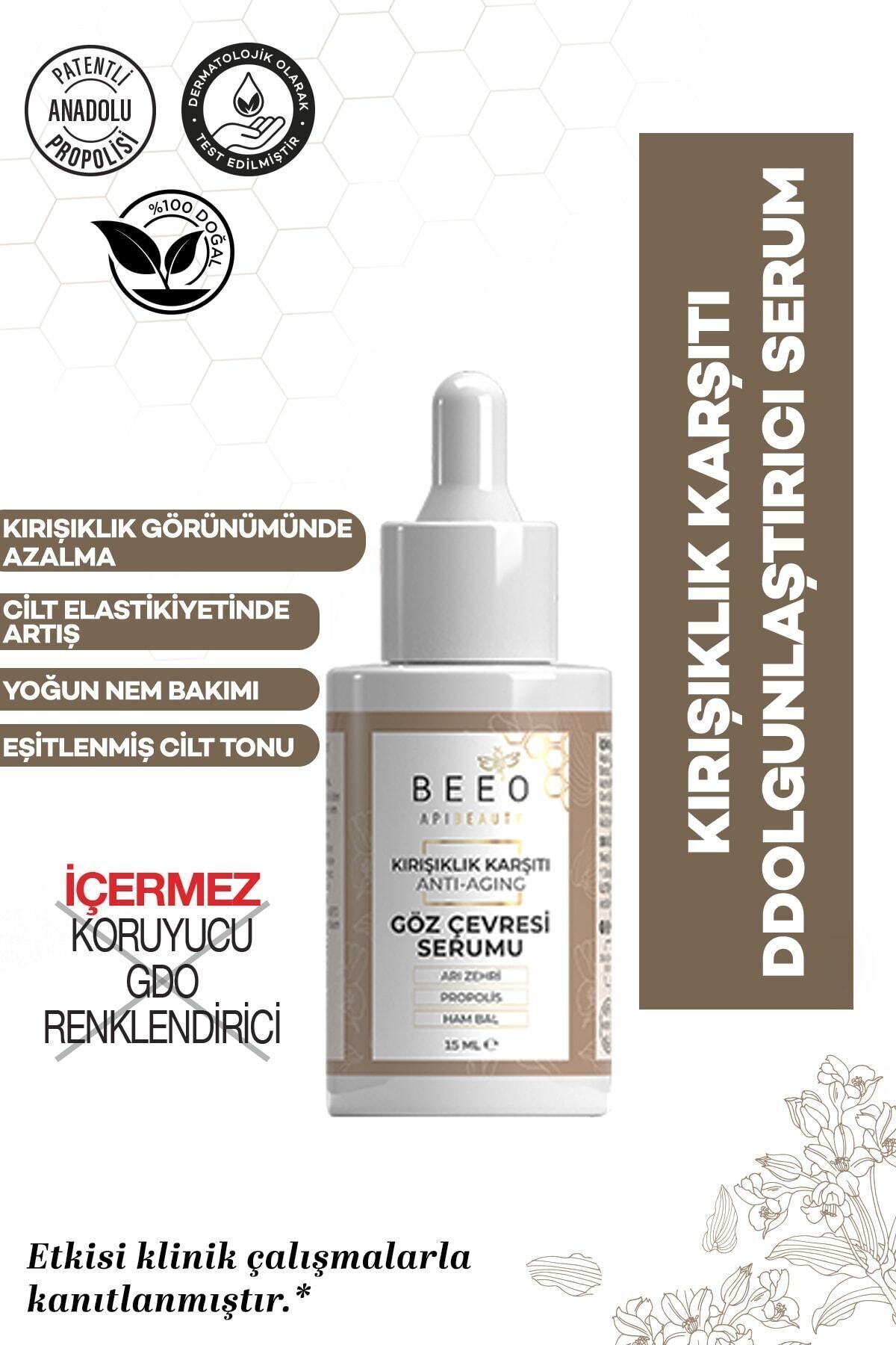 BEE'O Apibeauty Arı Zehirli Propolisli Anti-Aging Göz Çevresi Bakım Serumu 15ml