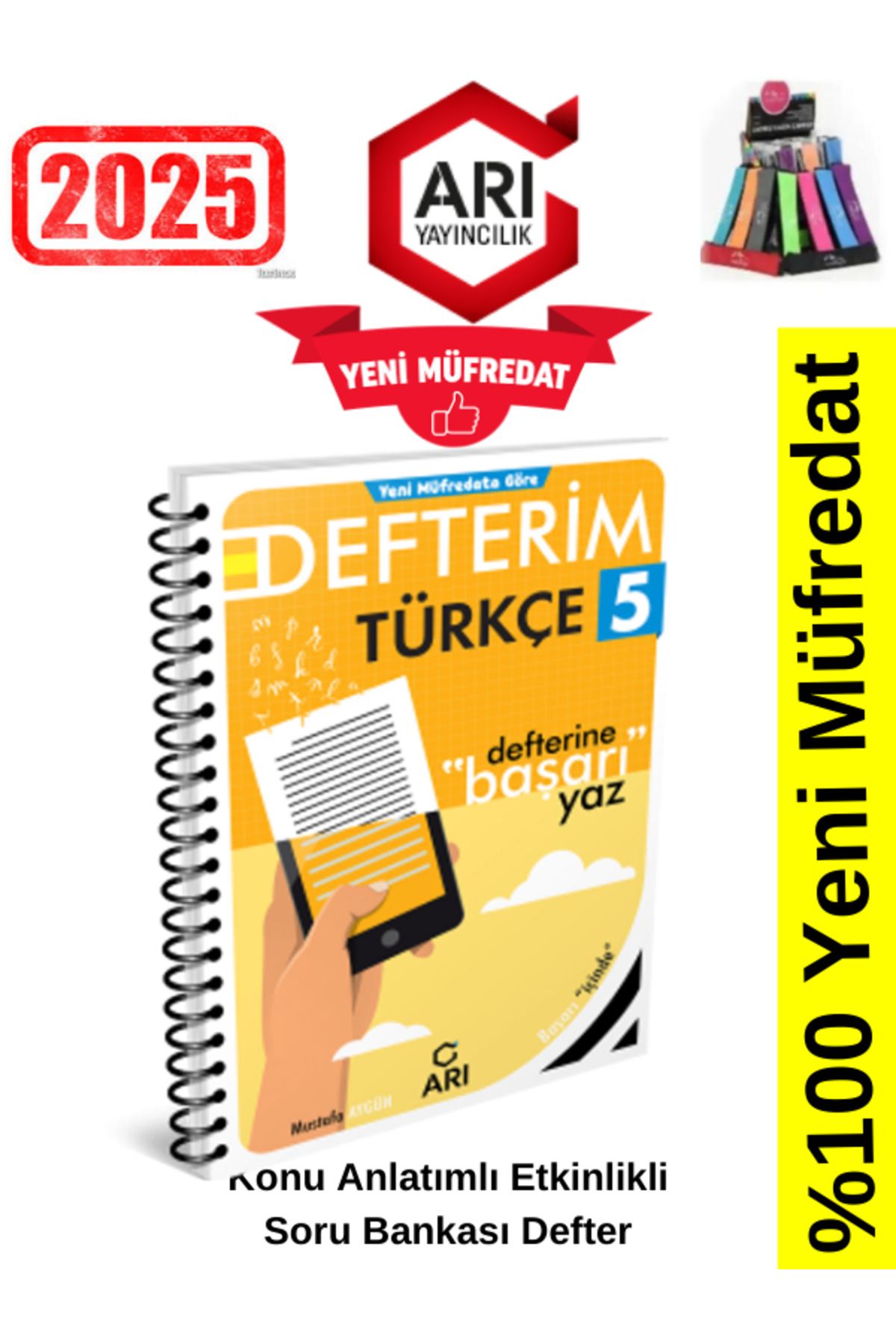 Arı Yayıncılık 2024-2025 Müfredat 5.Sınıf Türkçemino Türkçe Konu Anlatımlı Etkinlik Defter+Kalemlik