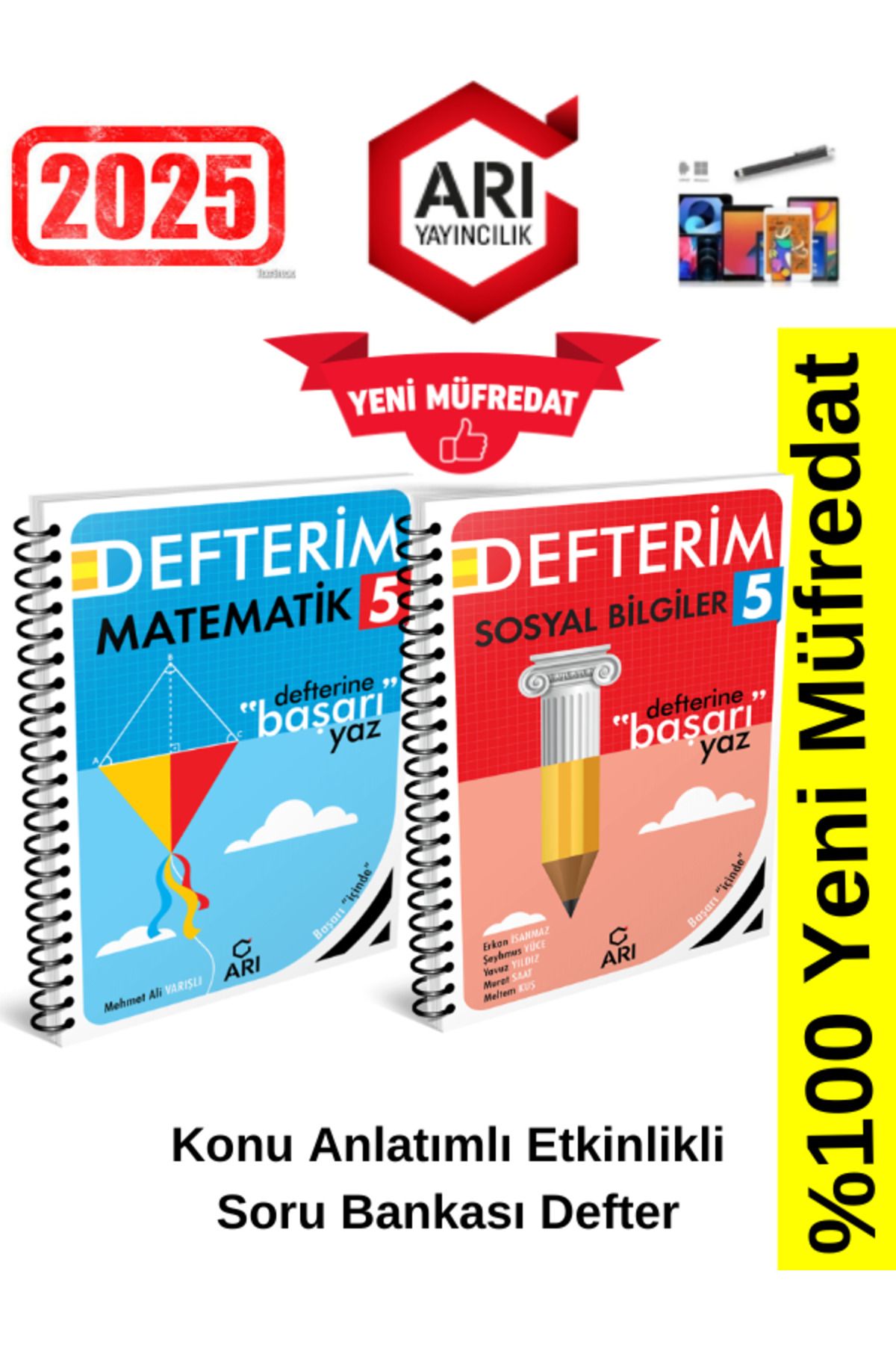 Arı Yayıncılık 2024-2025 Müfredat 5.Sınıf Matematik-Sosyal Konu Anlatımlı Etkinlik Defter+Kalem