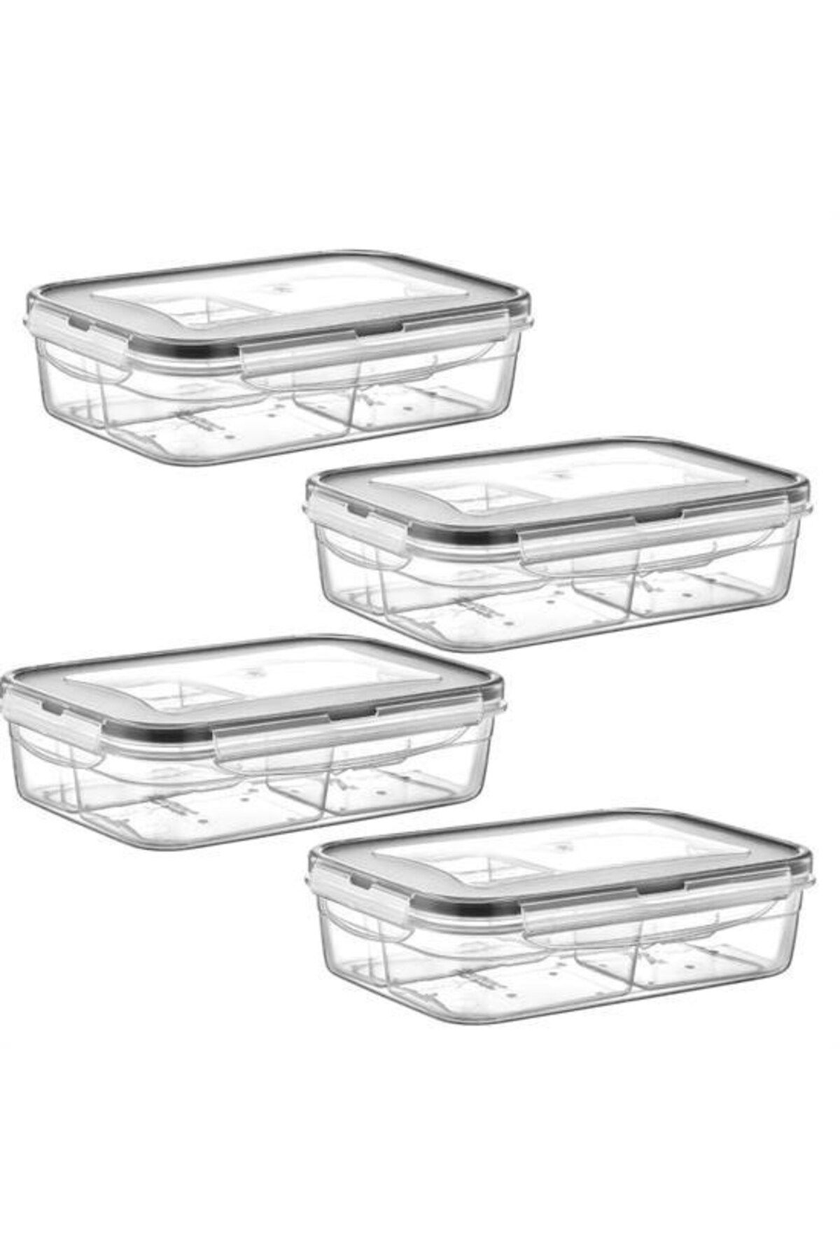 Buffer-® 1 Liter Food Storage Container with 4 Compartments, Leak-Proof Seal and Lockable Lid -LC520 8