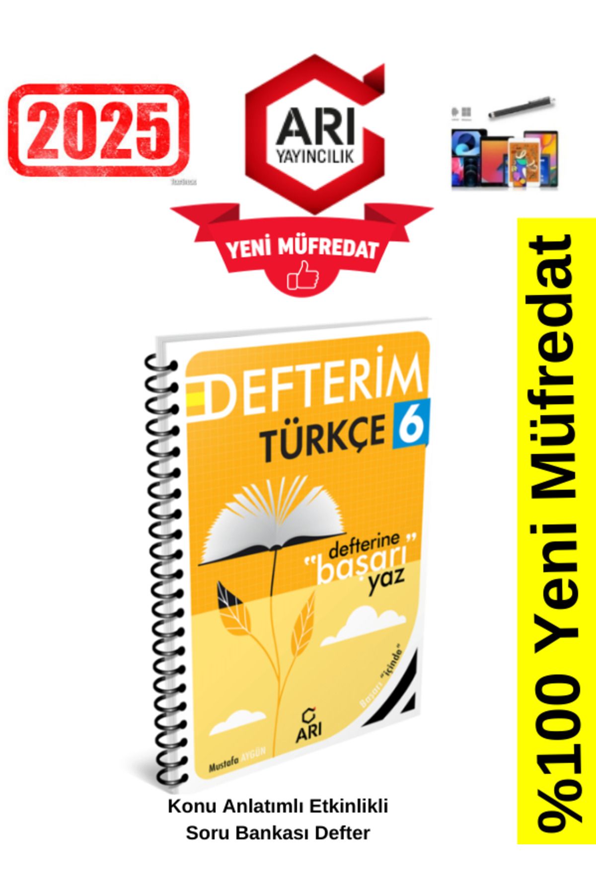 Arı Yayıncılık 2024-2025 Müfredat 6.Sınıf Türkçemino Türkçe Konu Anlatımlı Etkinlik Defter+Kalem