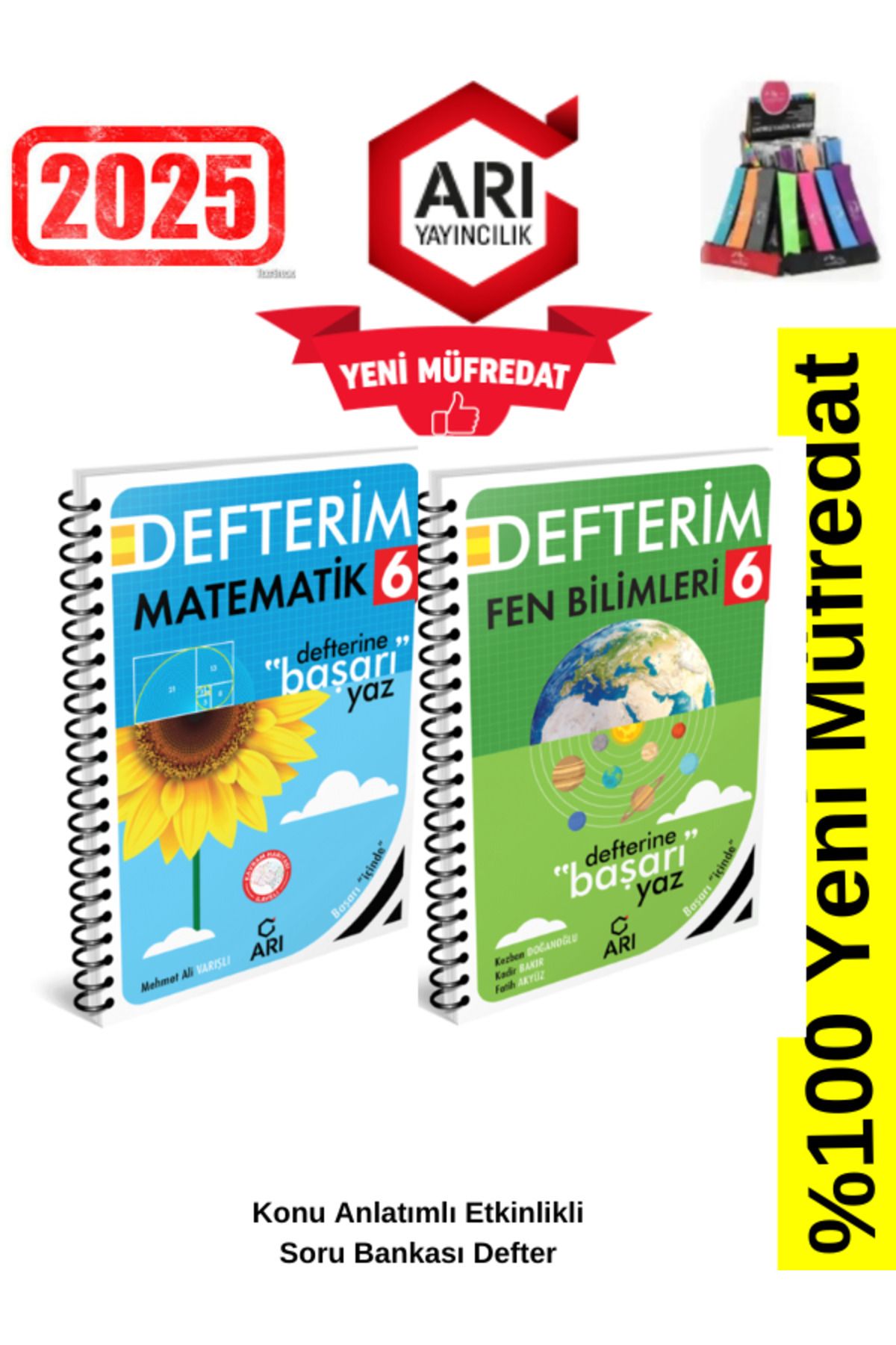 Arı Yayıncılık 2024-2025 Müfredat 6.Sınıf Matematik-Fen Konu Anlatımlı Etkinlik Defter+Kalemlik
