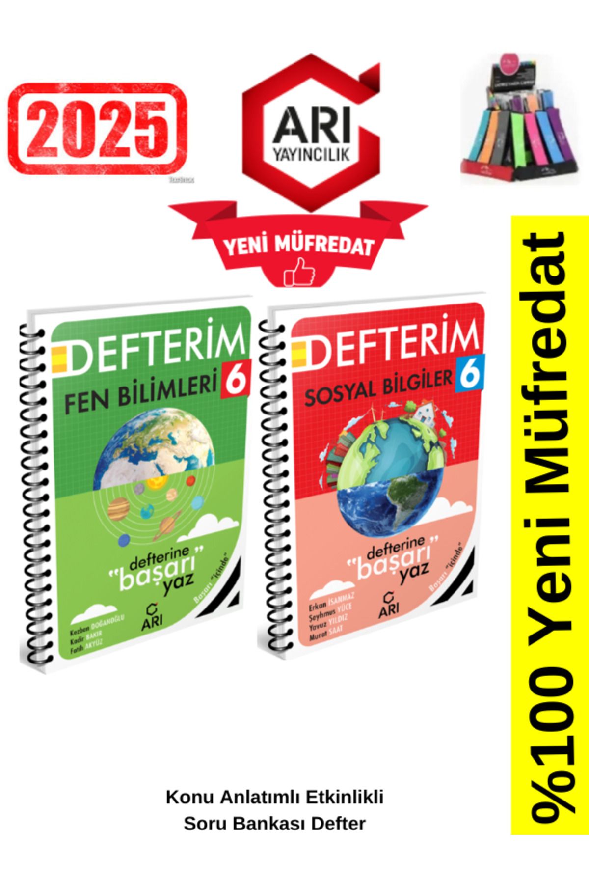 Arı Yayıncılık 2024-2025 Müfredat 6.Sınıf Fen-Sosyal Konu Anlatımlı Etkinlik Defter+Kalemlik