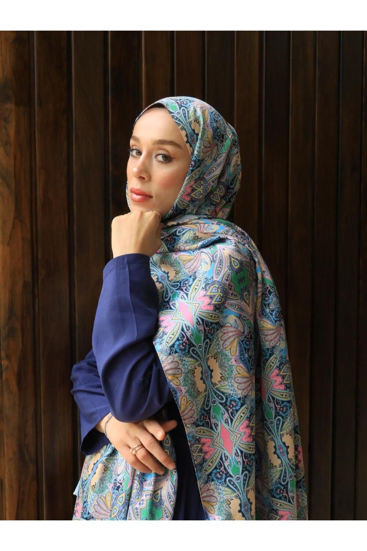 Modakaşmir-Cashmere Patterned Silky Shawl 3