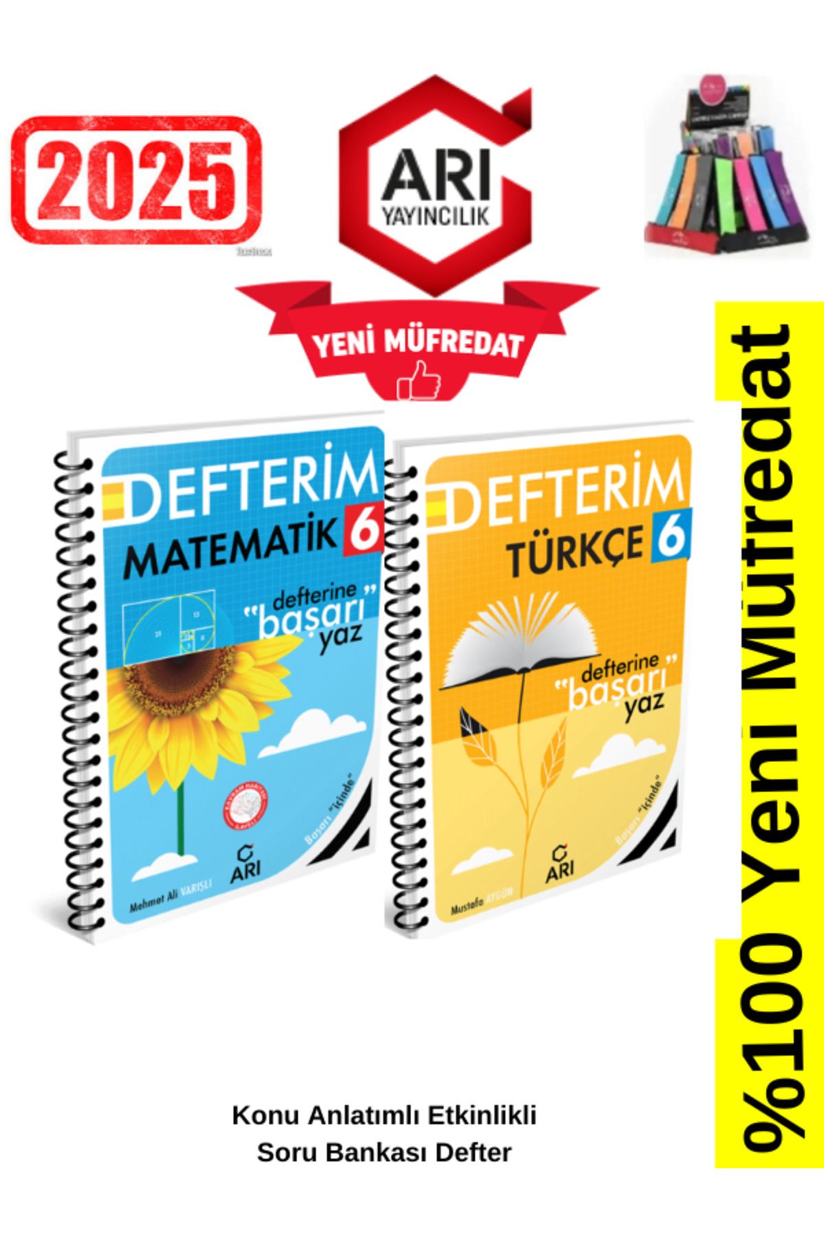 Arı Yayıncılık 2024-2025 Müfredat 6.Sınıf Matematik-Türkçe Konu Anlatımlı Etkinlik Defter+Kalemlik