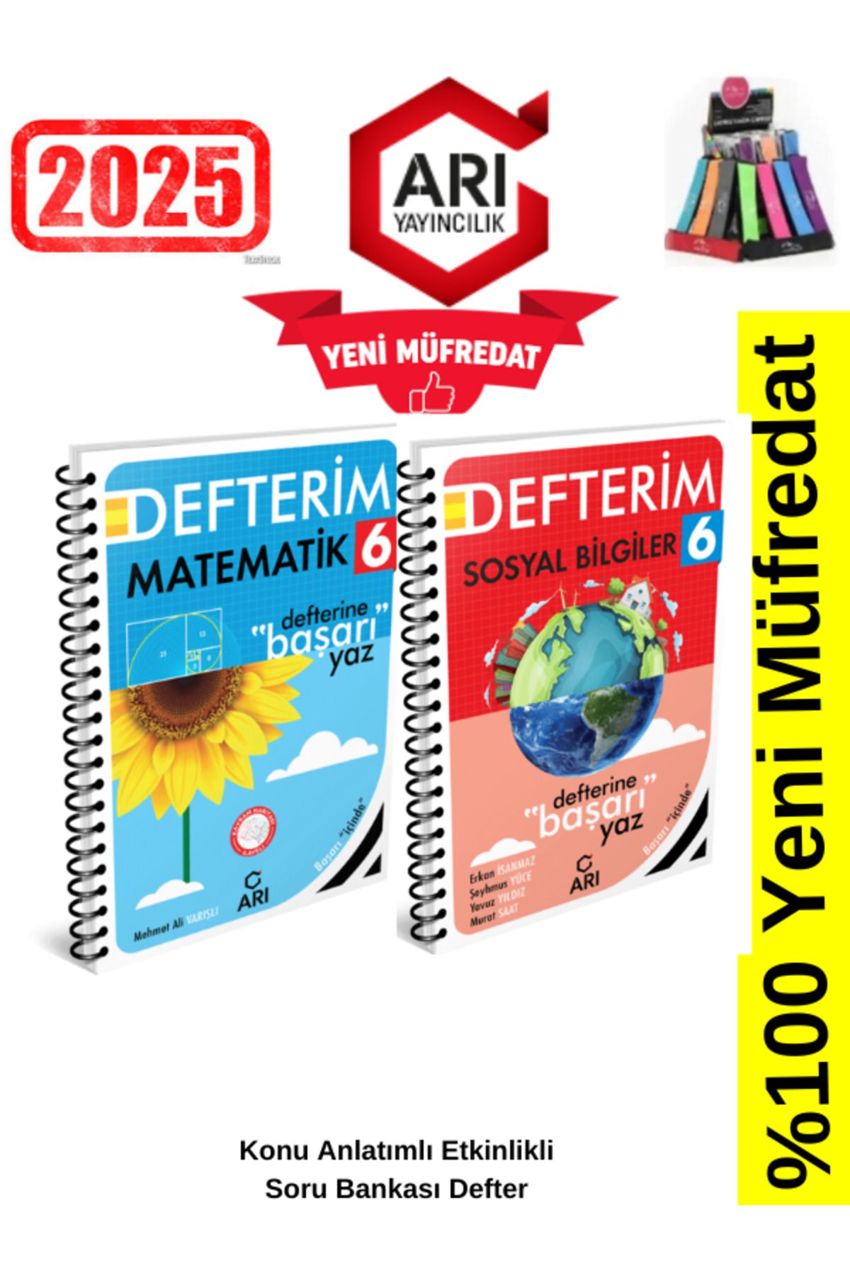 Arı Yayıncılık 2024-2025 Müfredat 6.Sınıf Matematik-Sosyal Konu Anlatımlı Etkinlik Defter+Kalemlik