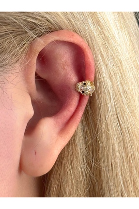 MioArt Earcuff Kadın Kıkırdak Kaplan Figür Küpe