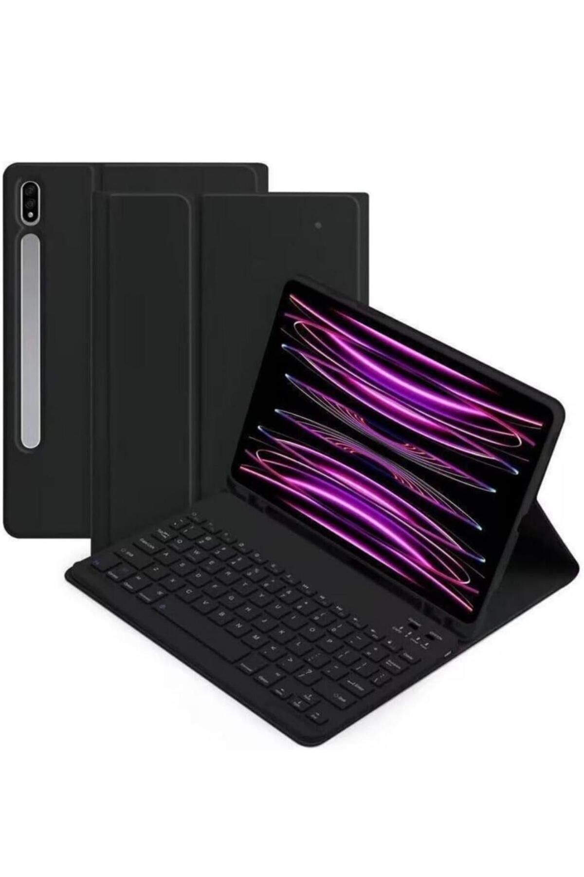 Samsung Galaxy Tab S10 Plus Tablet Kılıf Bluetooth Keyboard Klavye Akıllı Standlı Wireless Touchpad - 1
