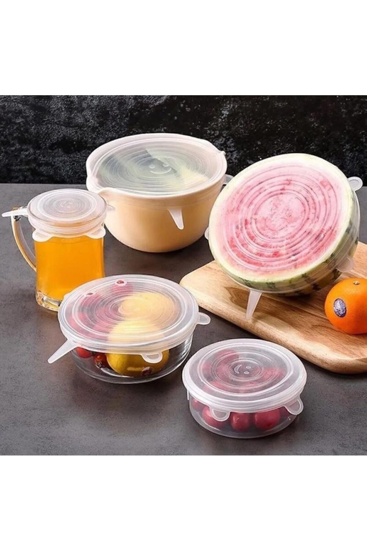STOREMAX daliashops 6 Boy Gıda Koruyucu Silikon Kapak Seti - Esnek ve Yeniden Kullanılabilir Saklama Kapakl