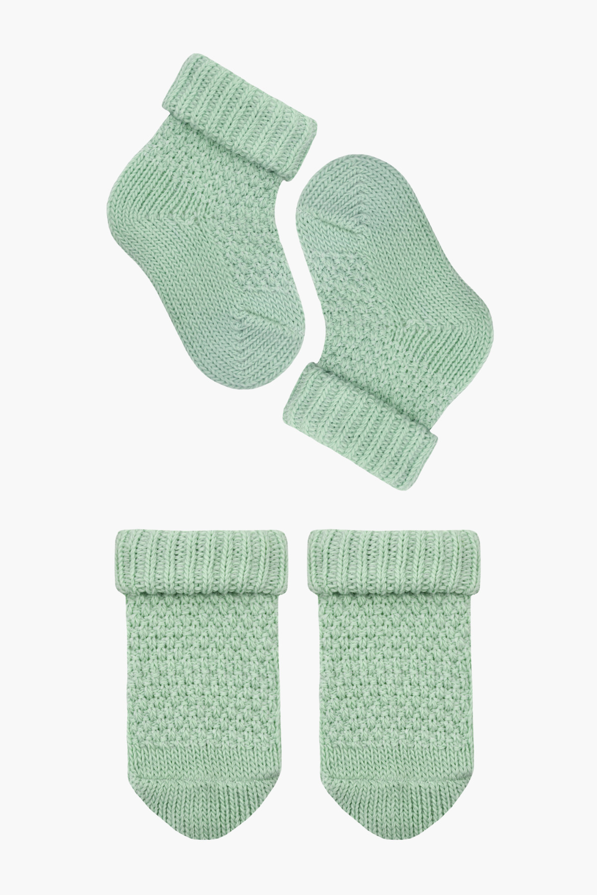 Little Jom Bebek Çorap 4'lü Set, %100 Organik Triko Bebek Çorap 0-18 Ay fotoğrafı 5 (önizleme)