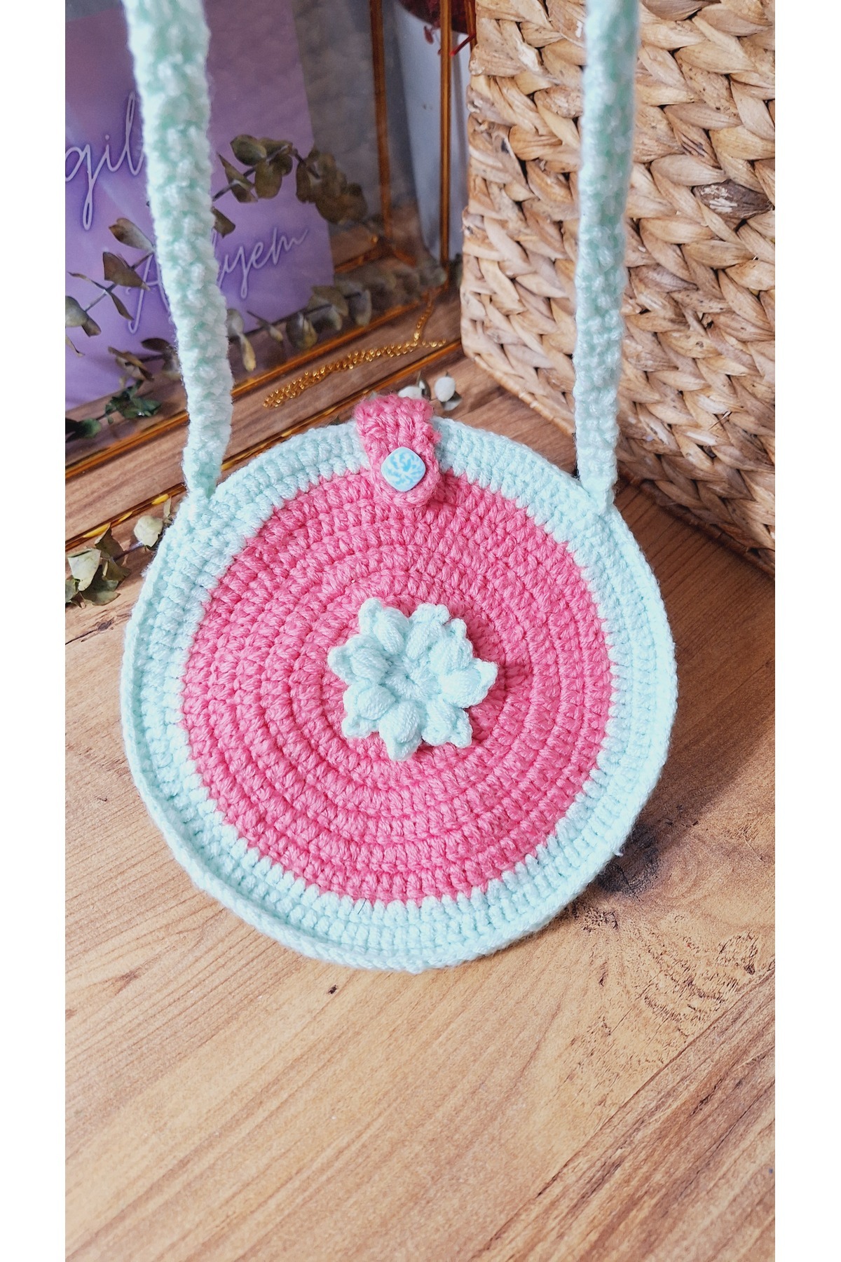 SevgiliAtolyemm El Örgüsü Kız Öocuk Çanta Ve Toka Seti Doğum Günü Hediyesi fotoğrafı 7 (önizleme)