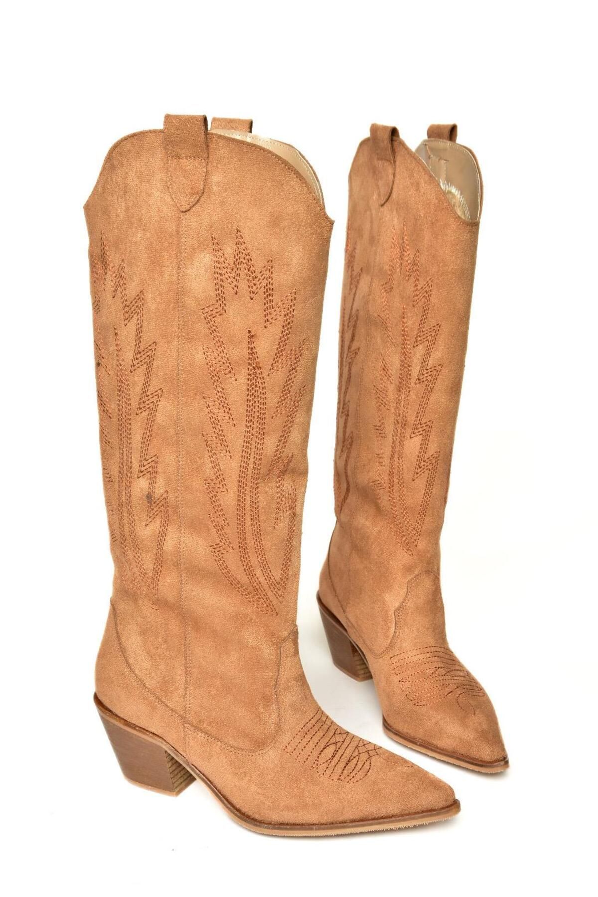 Fox Shoes-T 267765202   Tan Suede Cowboy Model Women's Boots 6