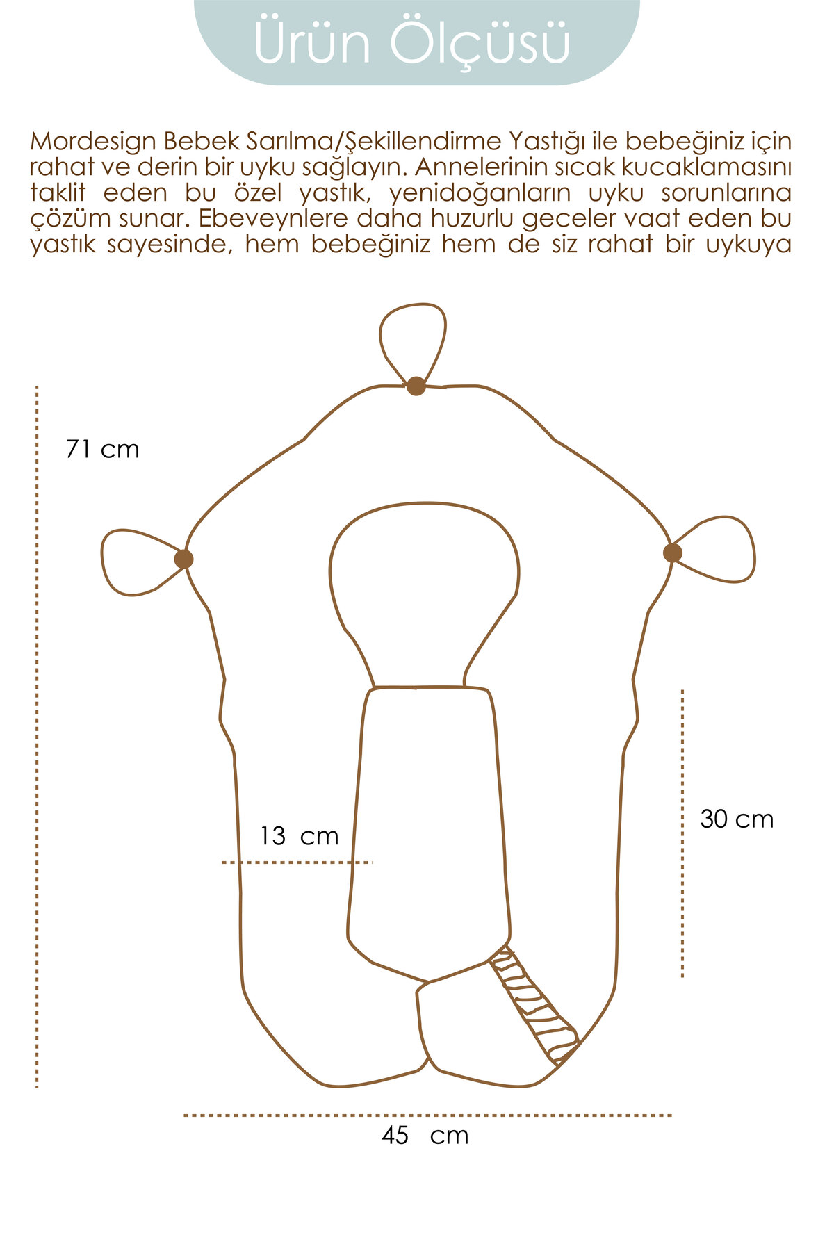 mordesign Moresleep 2'si 1 arada Bebek Sarılma ve Şekillendirme Yastığı, Düz Kafa Yastığı,Pamuklu,Uyku Yastığı fotoğrafı 7 (önizleme)