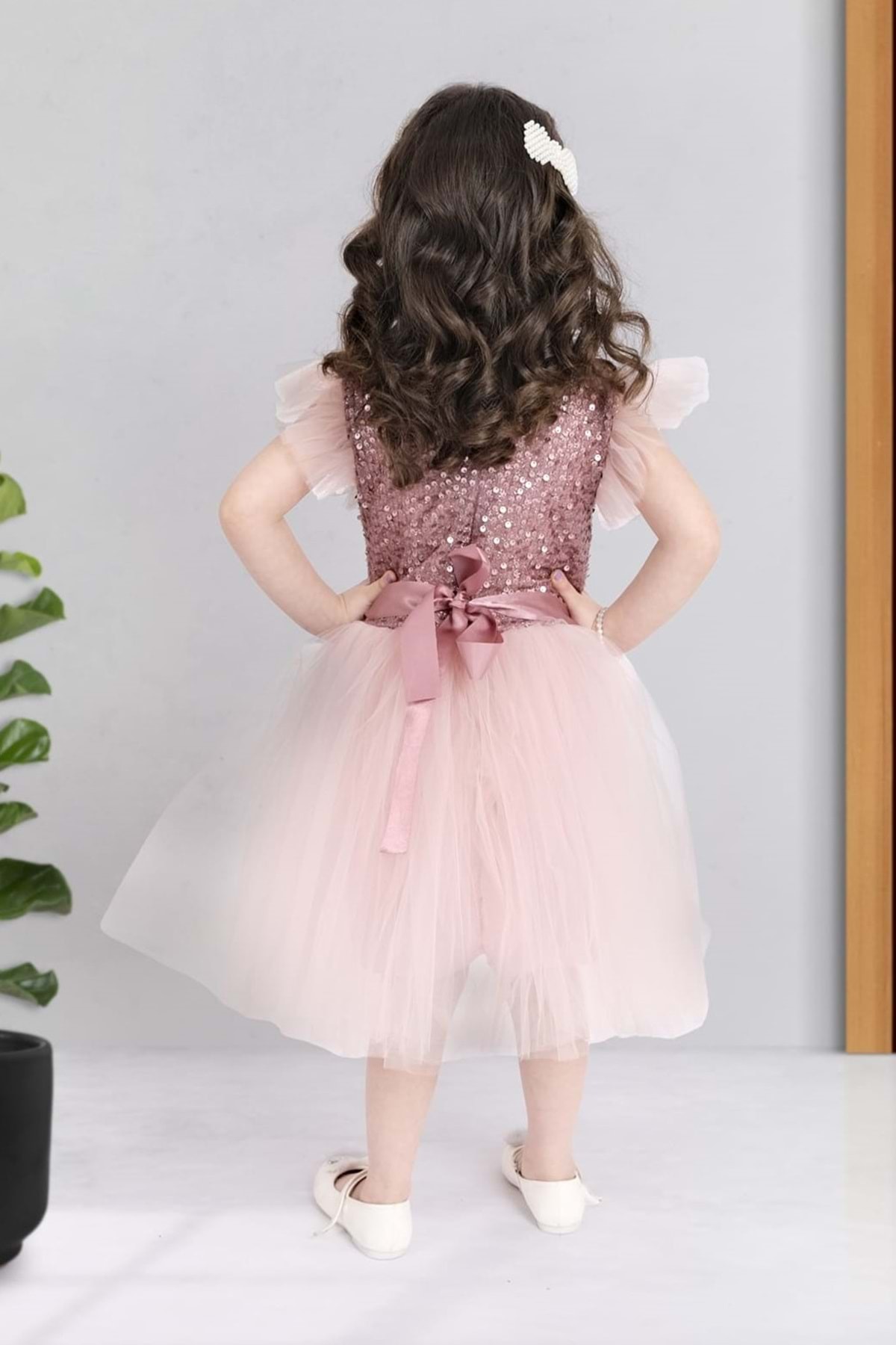 Mnk Baby&Kids Tüllü Kız Çocuk KPL Elbise MNK0526 PEMBE fotoğrafı 4 (önizleme)