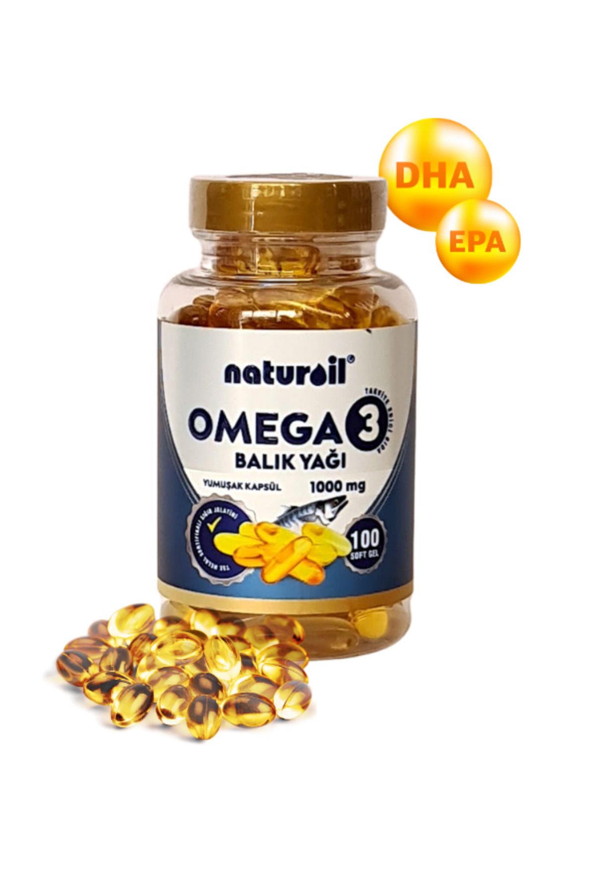 Naturoil Omega 3 Balık Yağı Yumuşak Kapsül 1000mg 100 Kapsül EPA-DHA