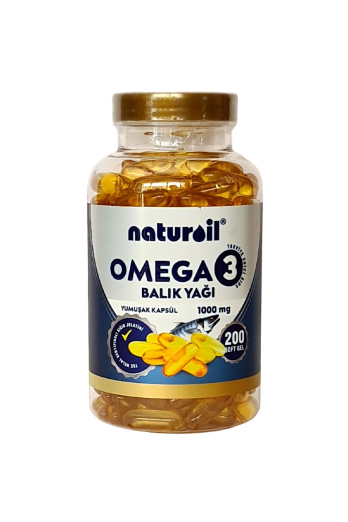 Naturoil Omega 3 Balık Yağı Yumuşak Kapsül 100mg 200 Kapsül EPA-DHA