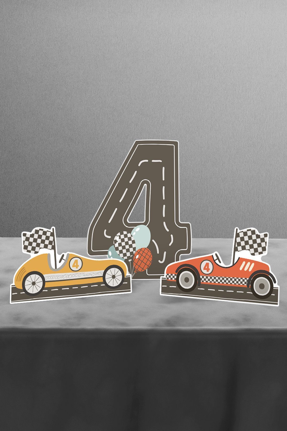 Hey Parti-Fast Four Retro Car Themed 4 Year Old Birthday Party Set - Midi 3