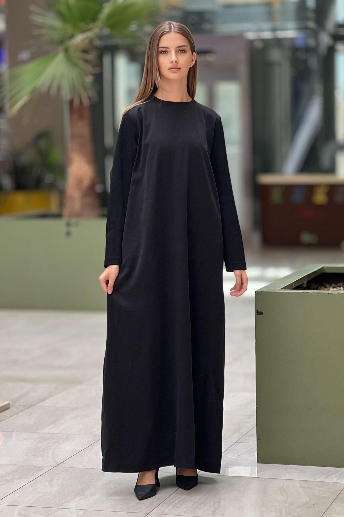 Ceremony-Long Basic Dress with Sleeves Knitwear 1