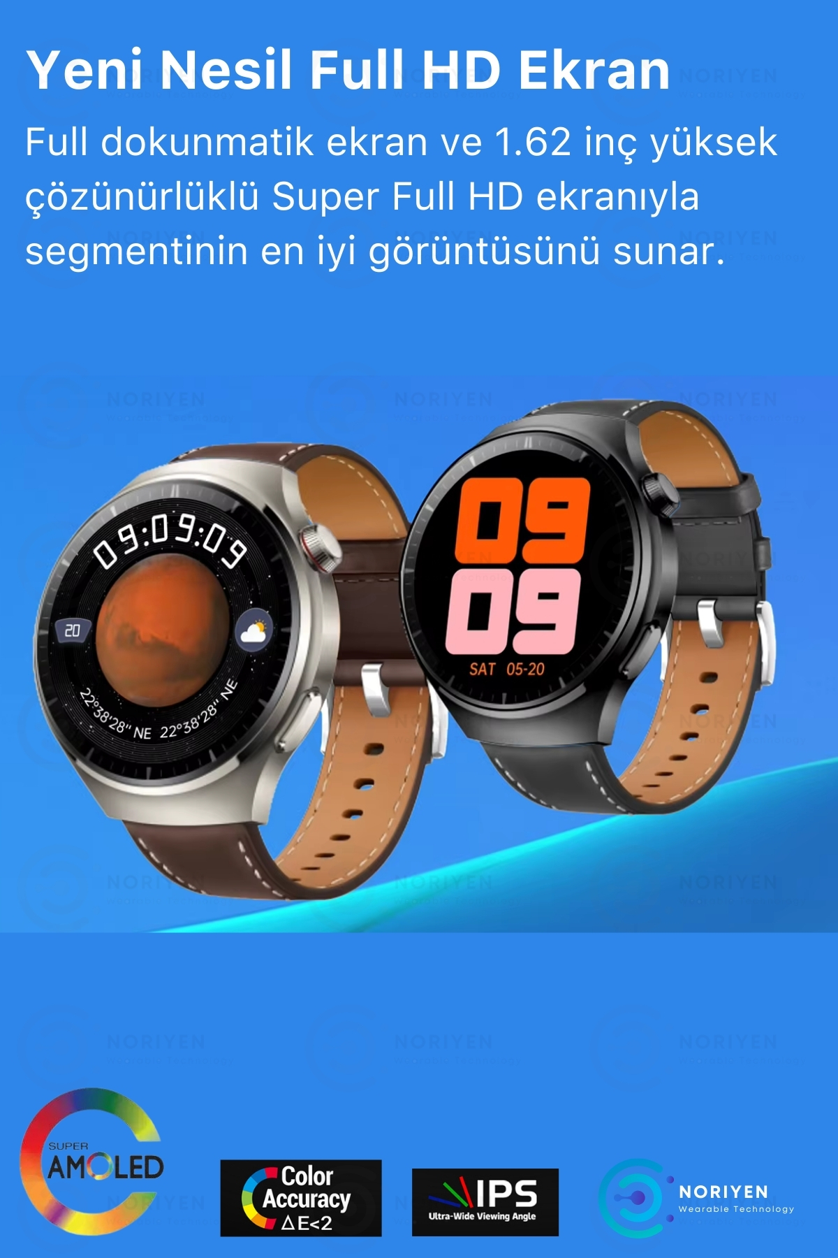 Premium Serisi S20 Max Amoled Büyük HD Ekran Spor ve Sağlık Sensörlü Şık IOS Android Akıllı Saat