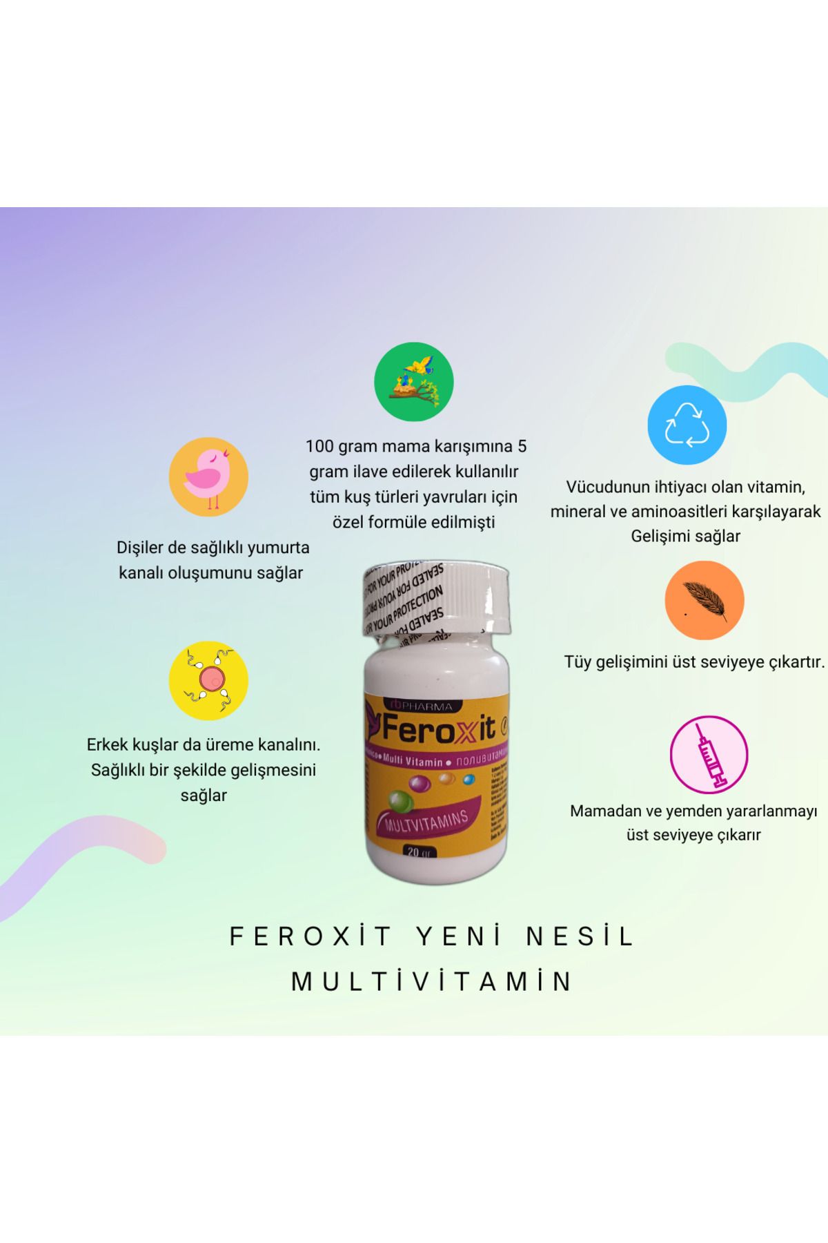 FEROXİT Yeni Nesil Multivitamin 20 Çeşit Zengin Içerik 20 gr