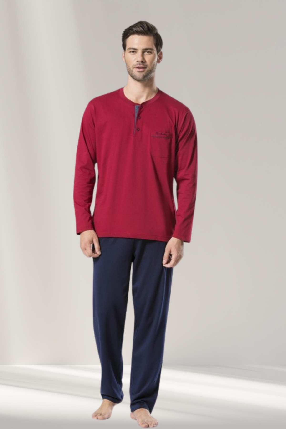 ست پیژامه مردانه راسته فاق نرمال آستین بلند | پیر کاردین Pierre Cardin VR. 1PC.14.54.54.01. - تصویر 2