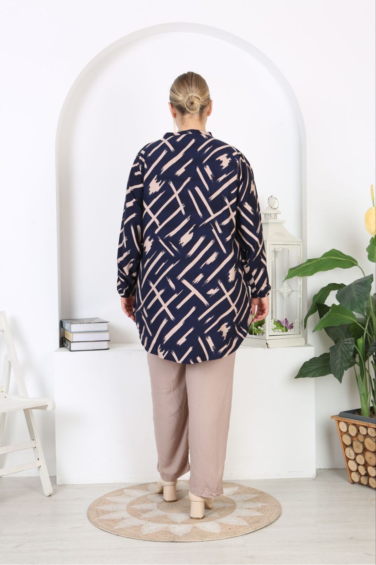 Genel Markalar  Mevsimlik tunik pamuklu yumuşak belmando rahat kumaş dokuma tunik - Görsel 6