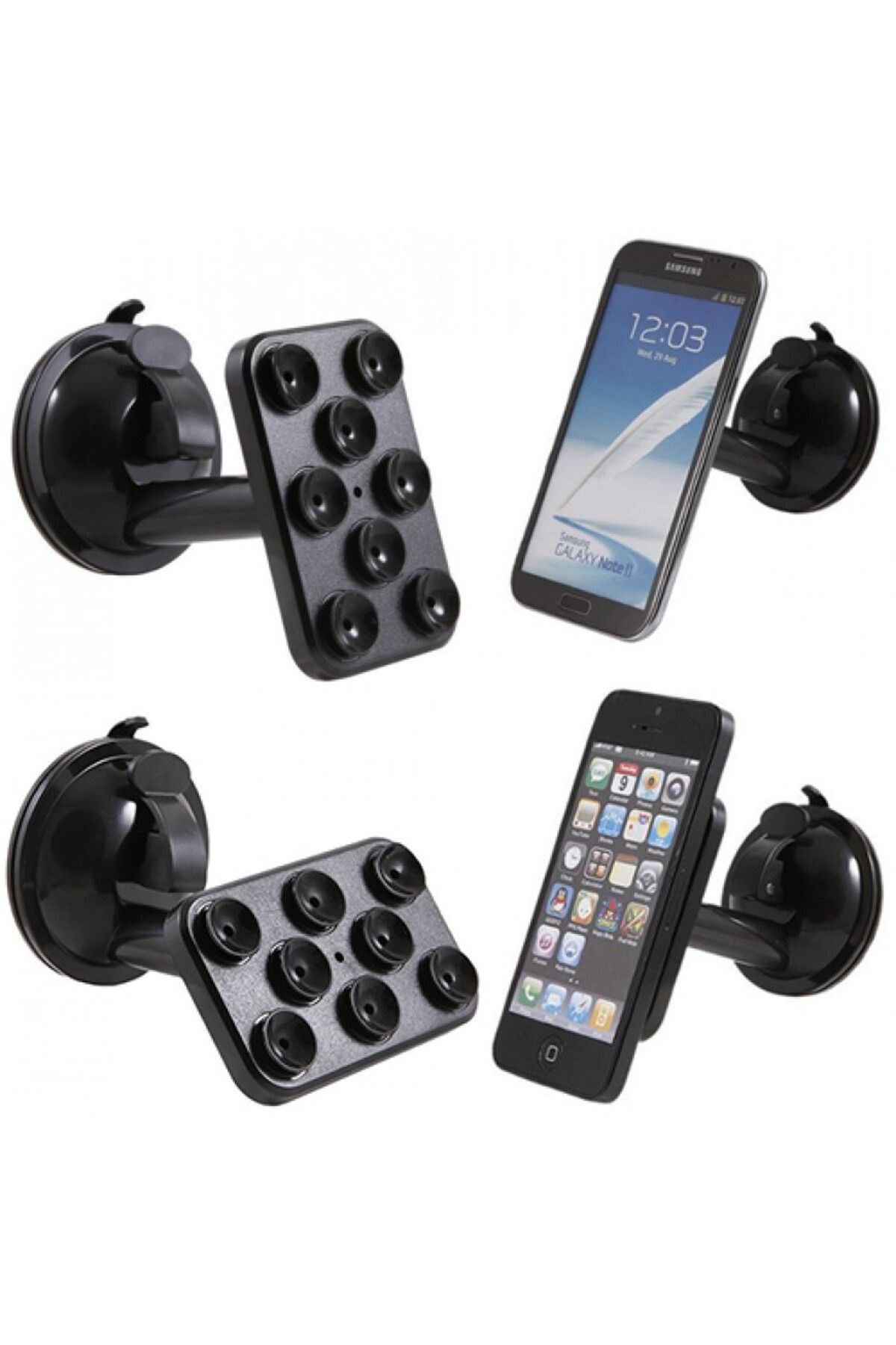 Berselya Underwear&Accessories Araç İçi Telefon-Tablet-Navigasyon Tutucu-(8 Vantuzlu Döner Başlıklı)